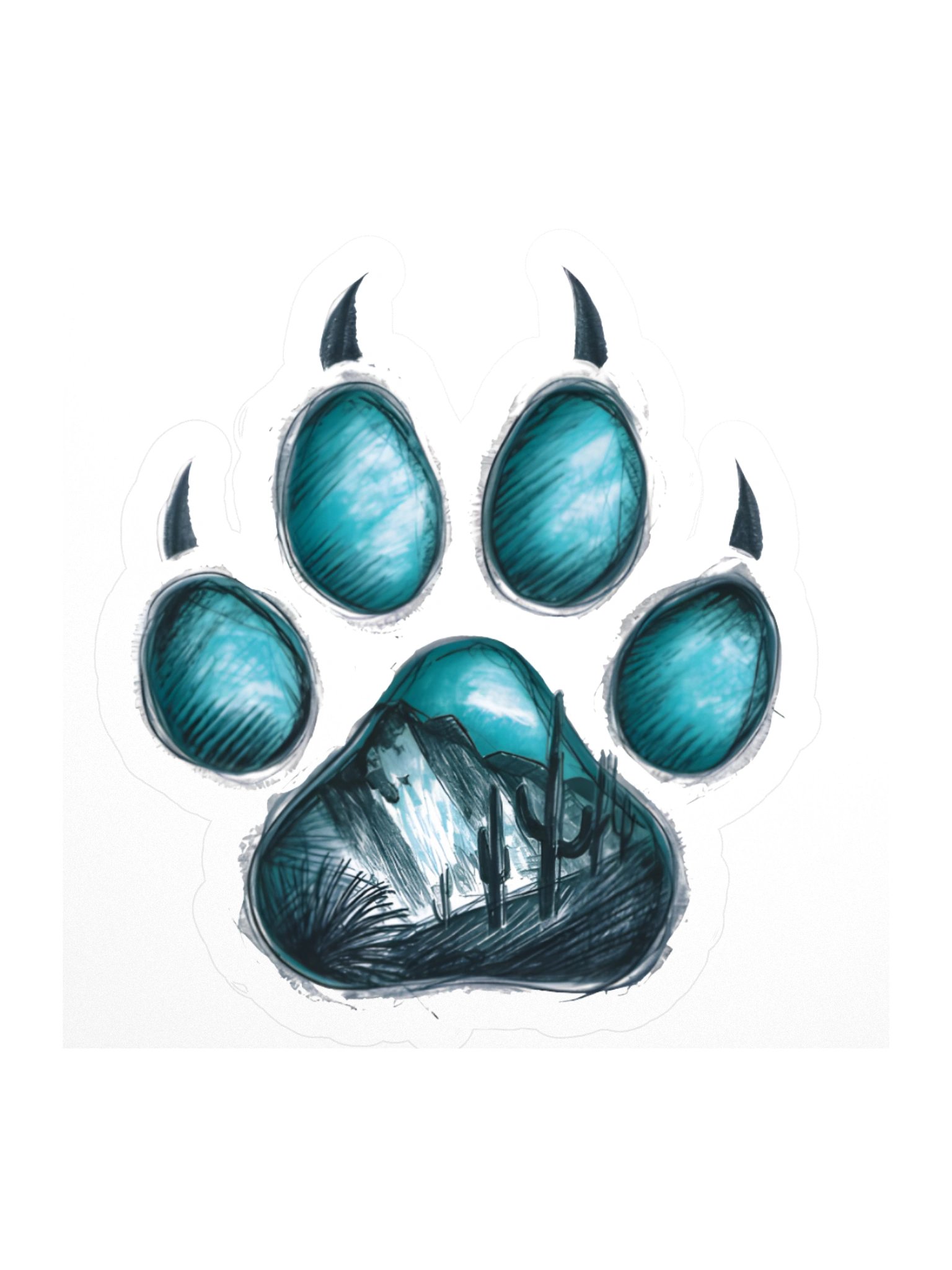 Desert Paw Print Kiss Cut Stickers product image (3)
