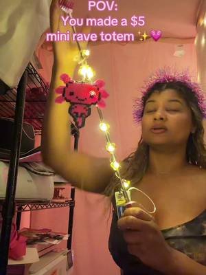 🌸💕 If you haven't noticed i am a super artsy crafty person I love DIYs lol and raves 🩷 Made a mini retractable LED rave totem for only $5 ✨💕 Lightweight, collapsible & easy to carry around the festival without hauling a giant totem all night 😂 I wanted something cute that could help my friends find me in the crowd AND fit with my Goldrush look 🤠✨ but I found out Goldrush doesn't allow totems lol 😂 so I never posted this but I did see brave soldiers out there bringing theirs I think I could have gotten away with mine since it was compact lol  Would you make one of these for your next rave? 👀 #ravetotem #diy #ravetok #goldrushaz #raveprep 💖