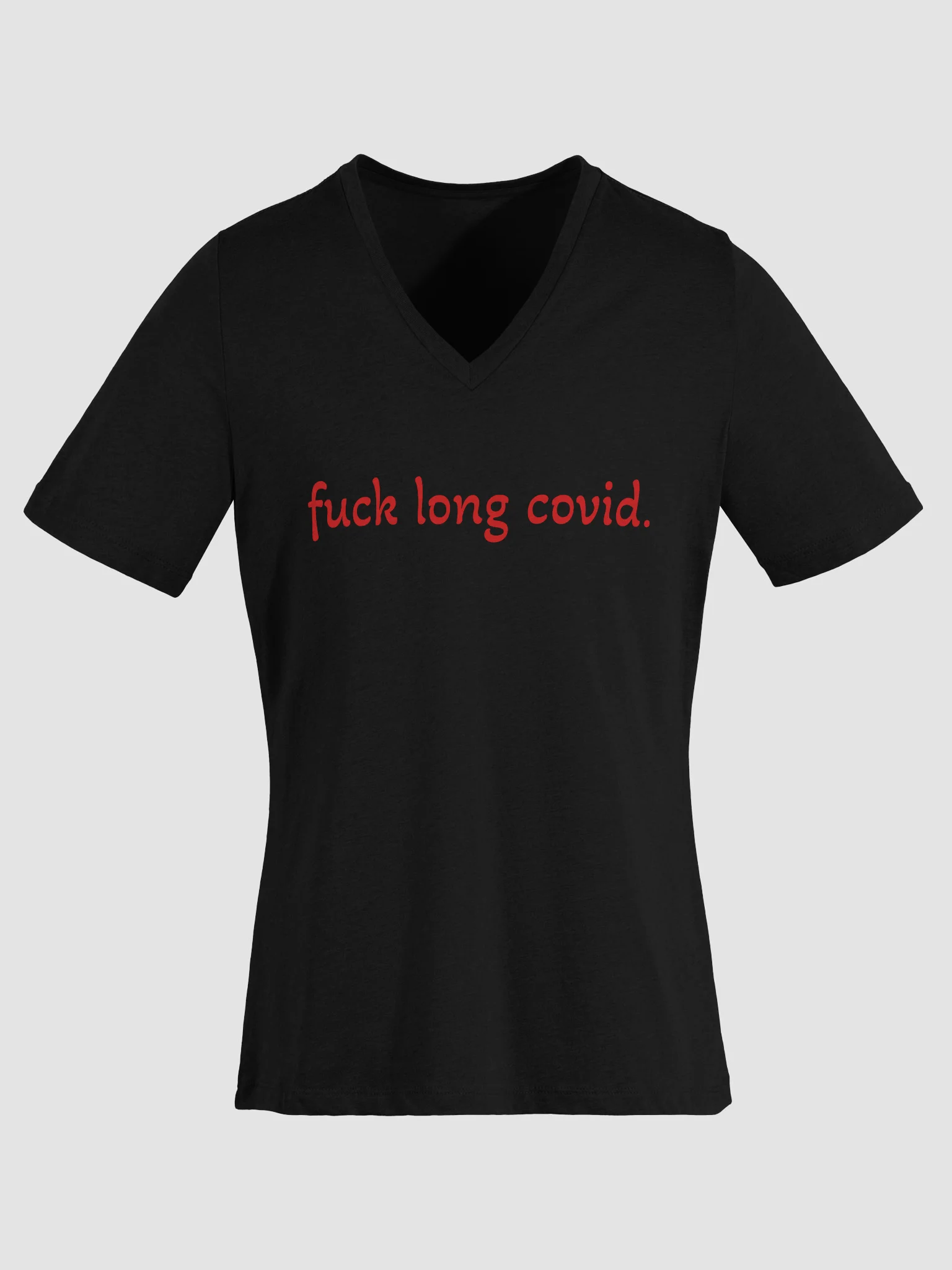 F*ck Long Covid Relaxed V-Neck Tee - Red product image (31)