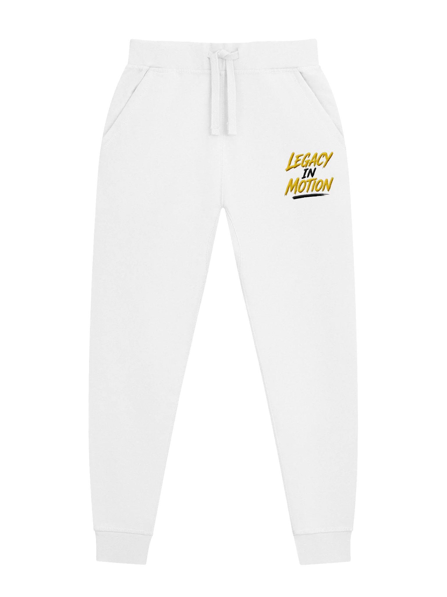 Stevie Stone Legacy In Motion White Embroidered Unisex Joggers product image (1)