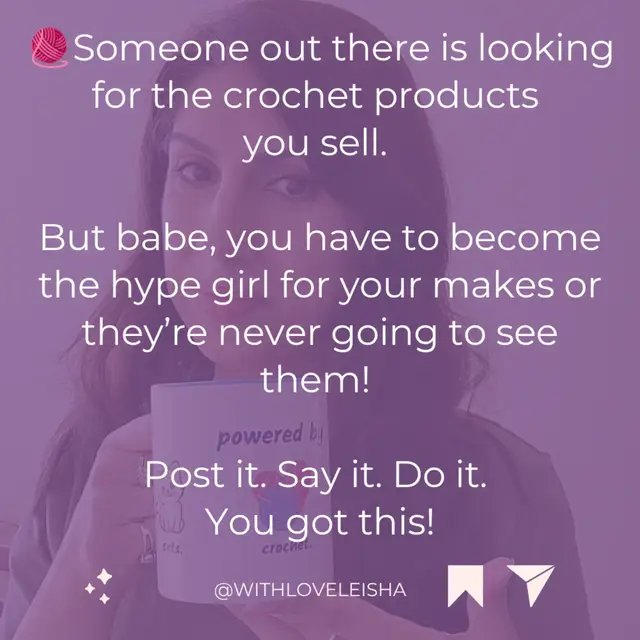 What's the hardest part of social media for you? Comment cuz I'm sure you're not alone. For me it was creating content quickly - and not spending hours on it. Okay, here's the thing... If you want to get your products seen by the people who love your creations you have to show them off with confidence like you're completely in love with them first....BEFORE the likes, comments and sales come. The same way you would brag about a new yarn or a new hook that you're excited about. That's why I share tips that help you showcase your creations in quick, easy to create content that gets views from the people who are looking for the handmade pieces you sell....(aka potential customers woooo hooo!) So if that sounds amazing, hit that follow button and let's create the crochet business of your dreams together! So tell me, what's the hardest part of social media for you? ~With Love, Leisha💕 #contentcreationtips #socialmediamarketing #crochetersoftiktok #crochettok #brandingtips 