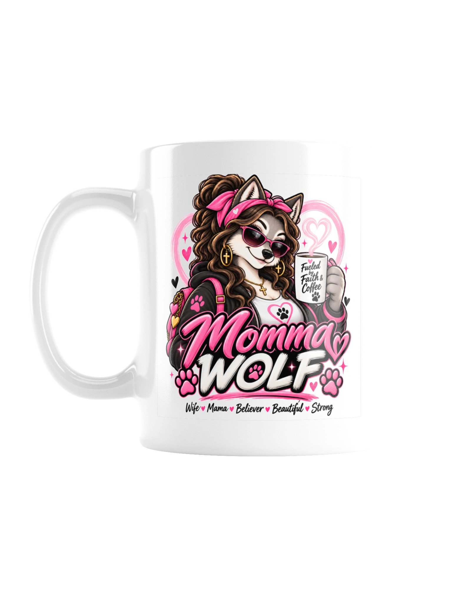 Momma Wolf “Fueled by Faith & Coffee” Mug product image (1)