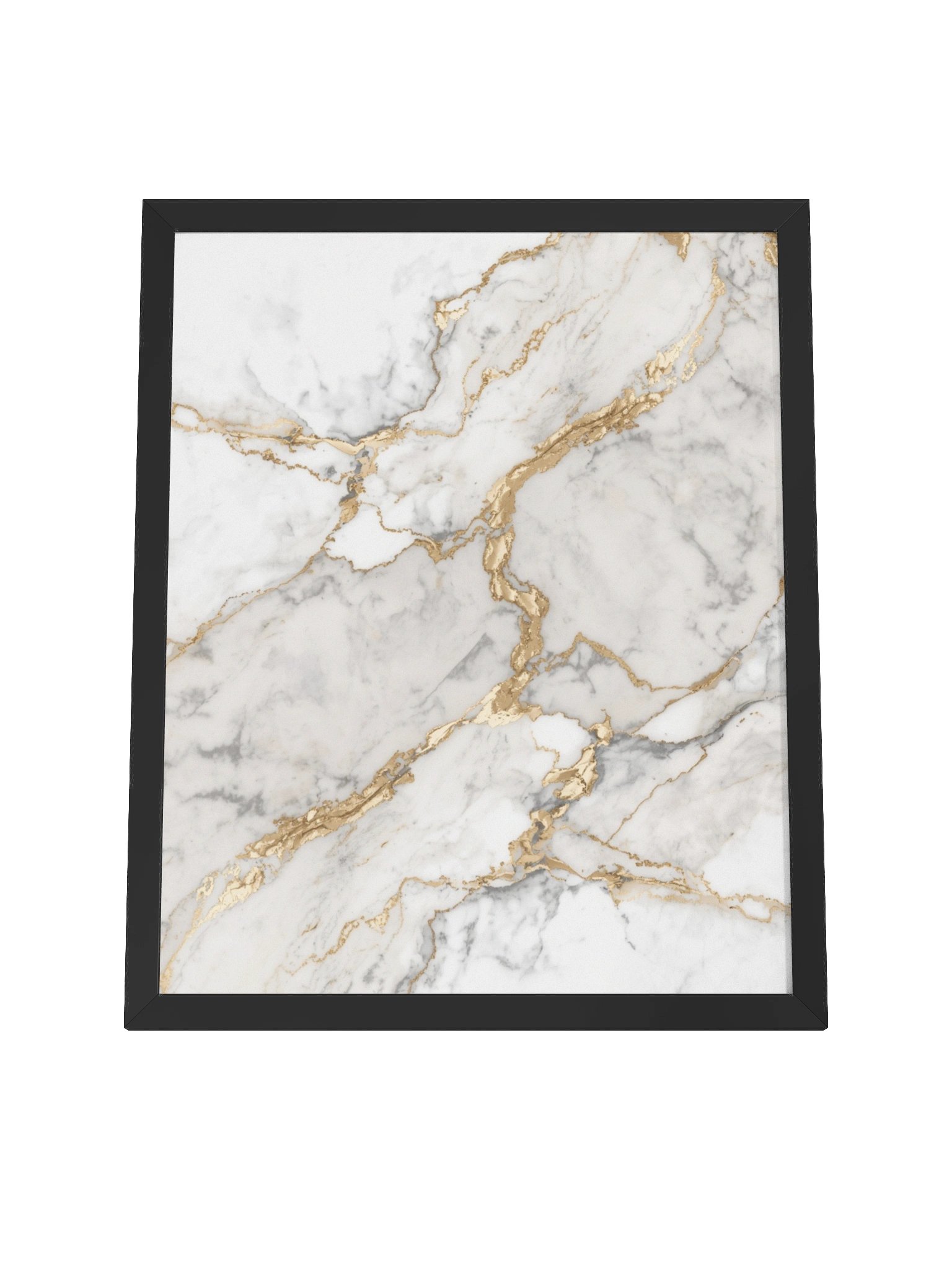 Golden Veins Marble Wall Art | Elegant White & Gold Abstract Decor -41×51 cm product image (7)