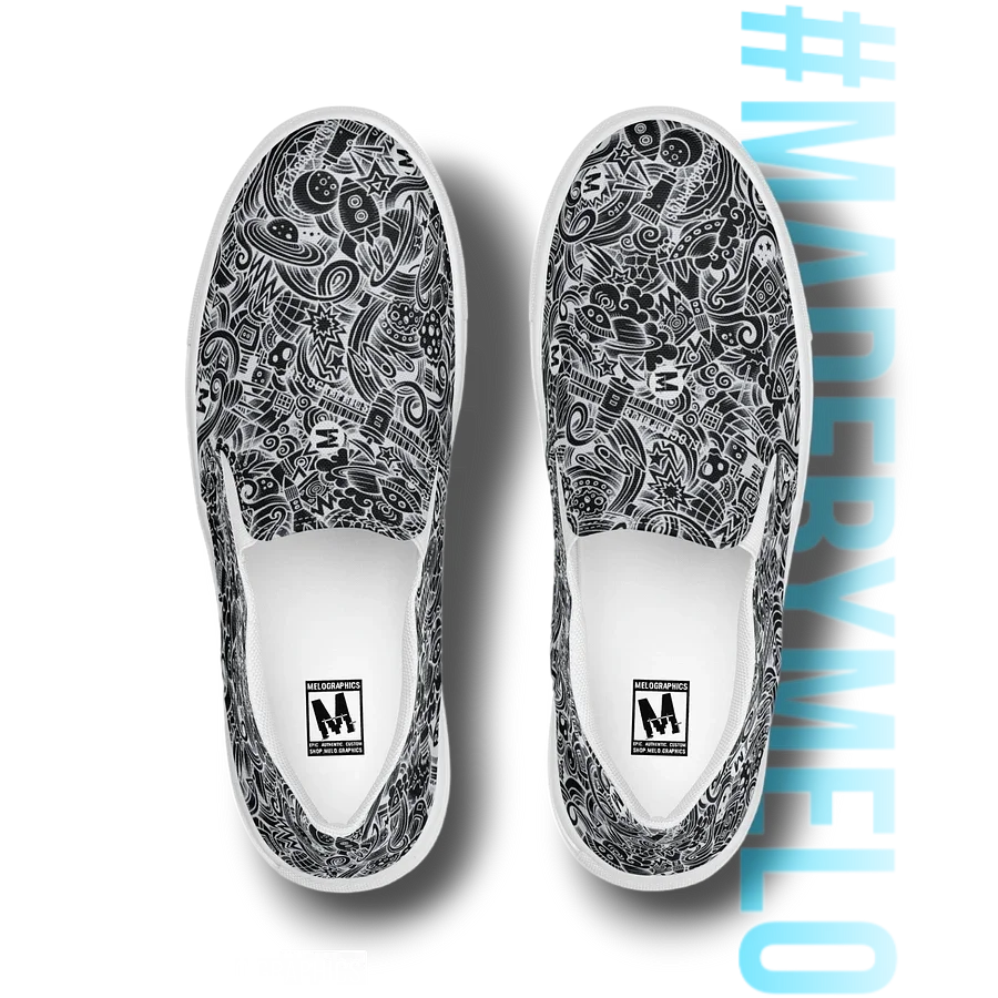 Dark Space Scribble - Men's Slip-ons | #MadeByMELO product image (3)