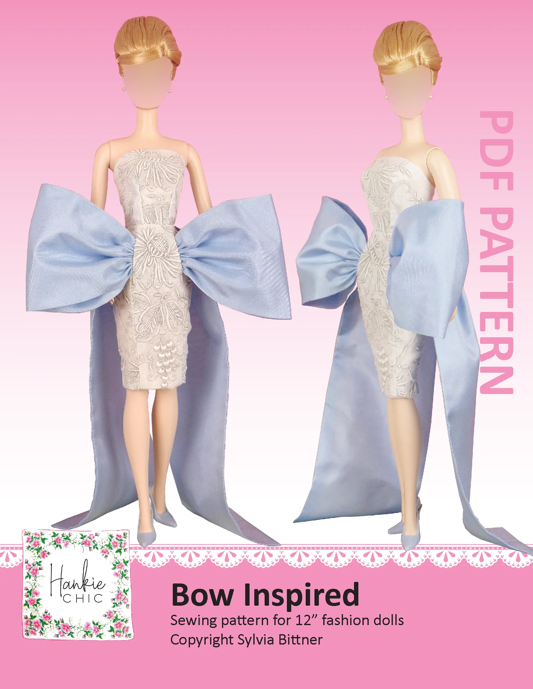 Bow Inspired sewing pattern for 12" fashion dolls product image (1)