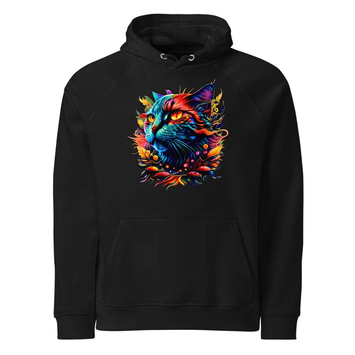 [Trippy Cat] - Unisex Eco Raglan Hoodie product image (1)