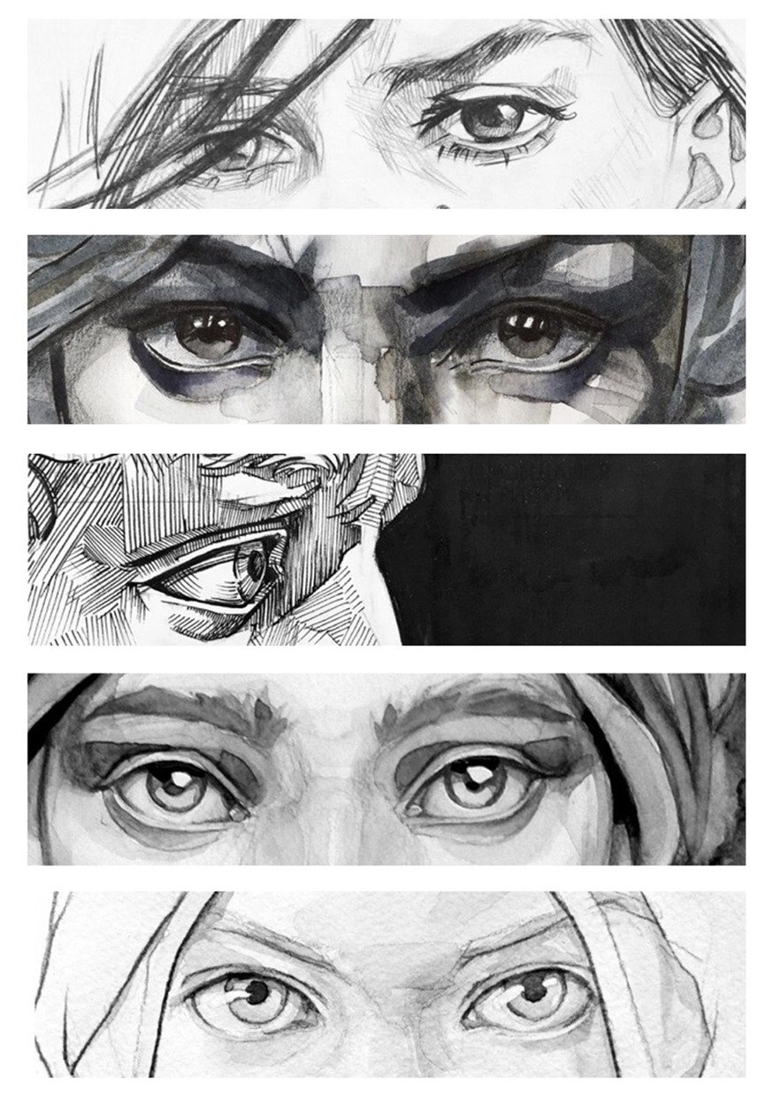 "Eyes" 4 stickerset A5 product image (5)