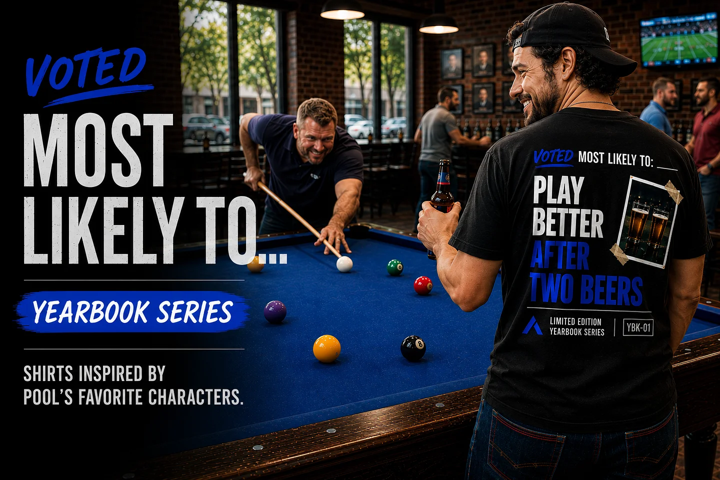 Check My Rack Yearbook Series pool and billiards apparel featuring Player 01