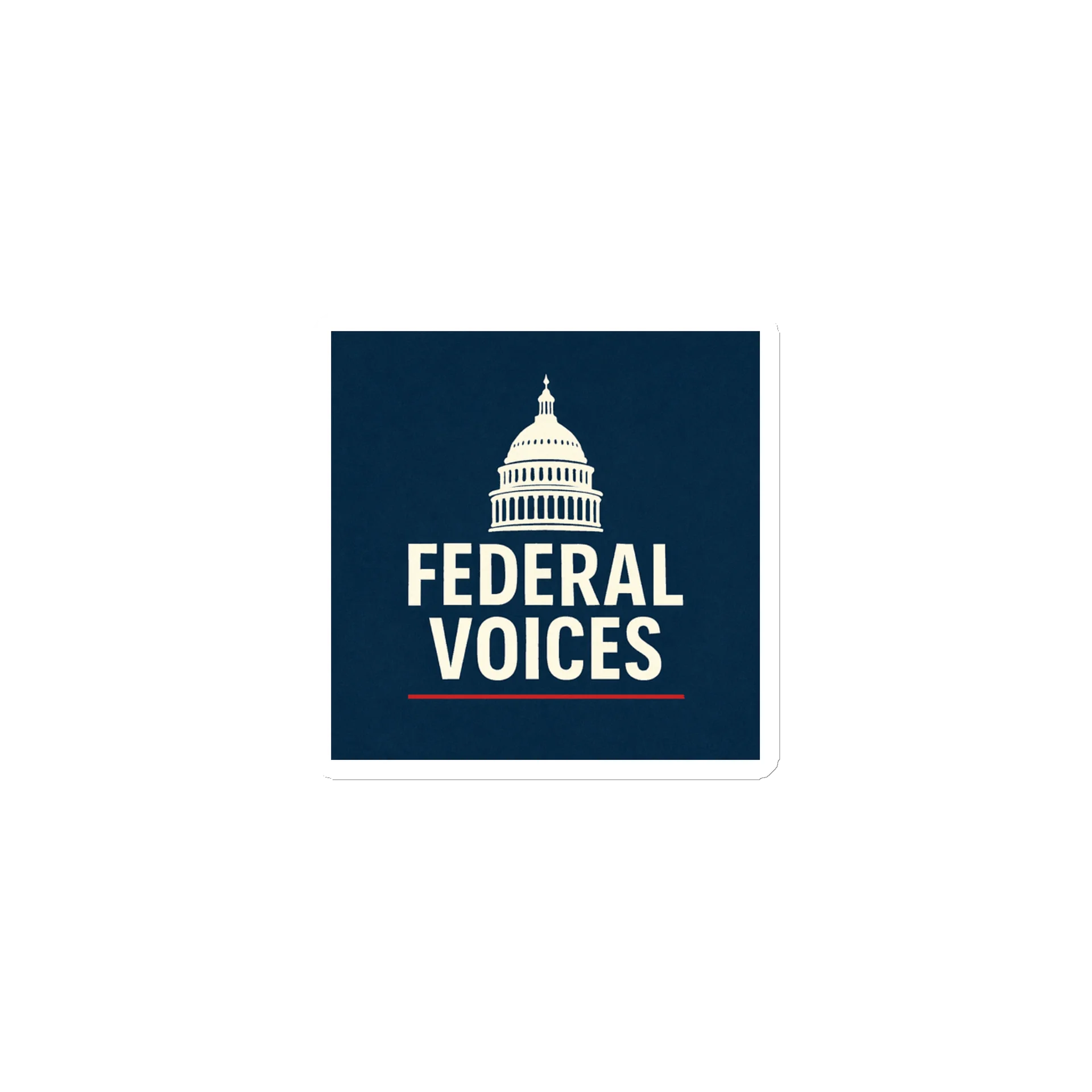 Federal Voices Classic Logo Sticker — 3″ × 3″ product image (1)