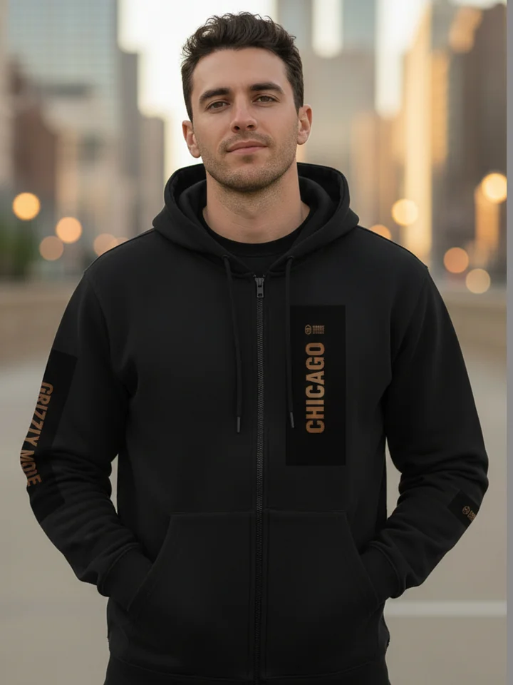 Grizzly Mode™ Premium Fleece Zip-Up Hoodie | Chicago | Football | Home Locker product image (1)