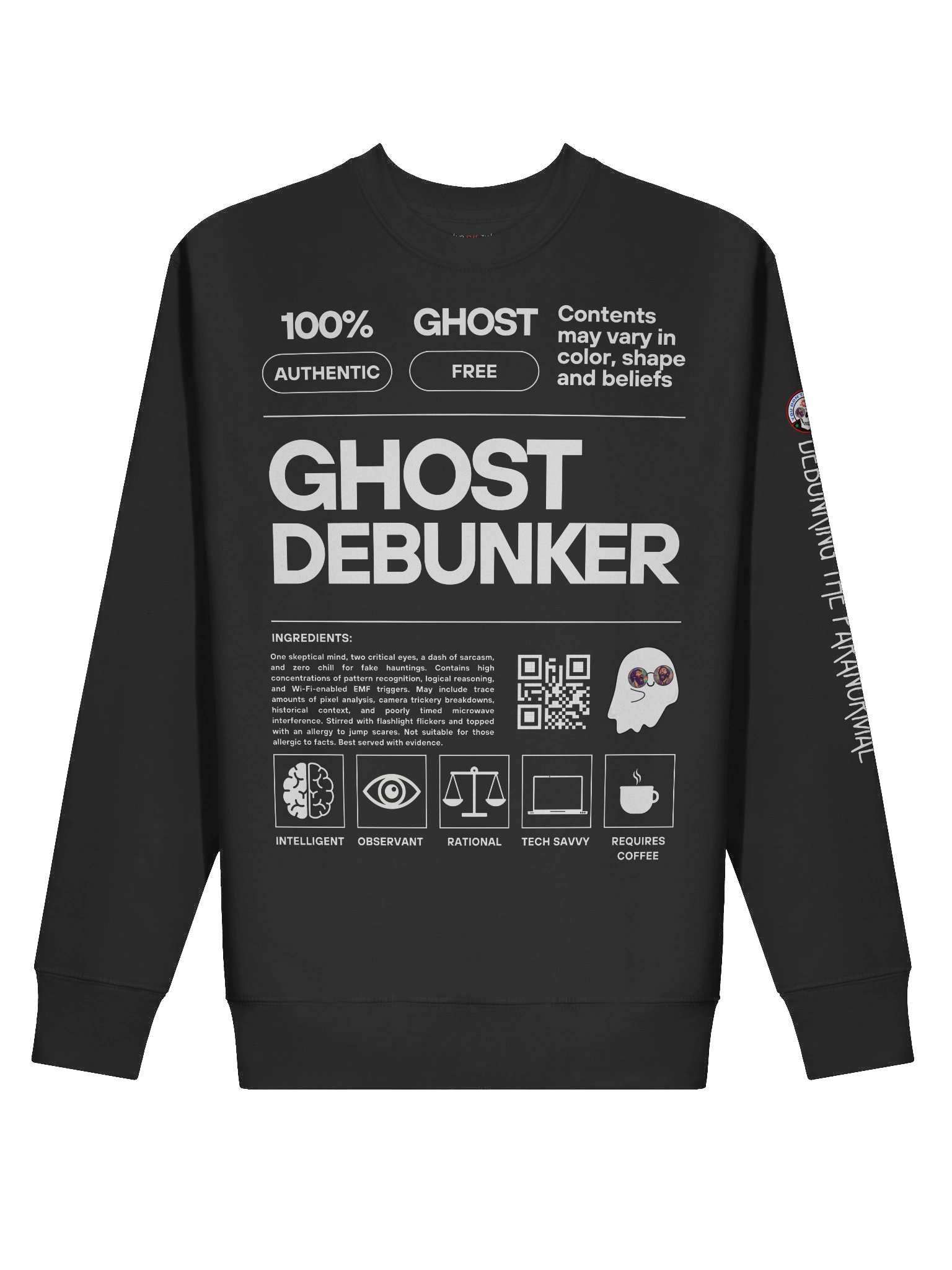 Ghost Debunker – Product Label Pullover product image (2)