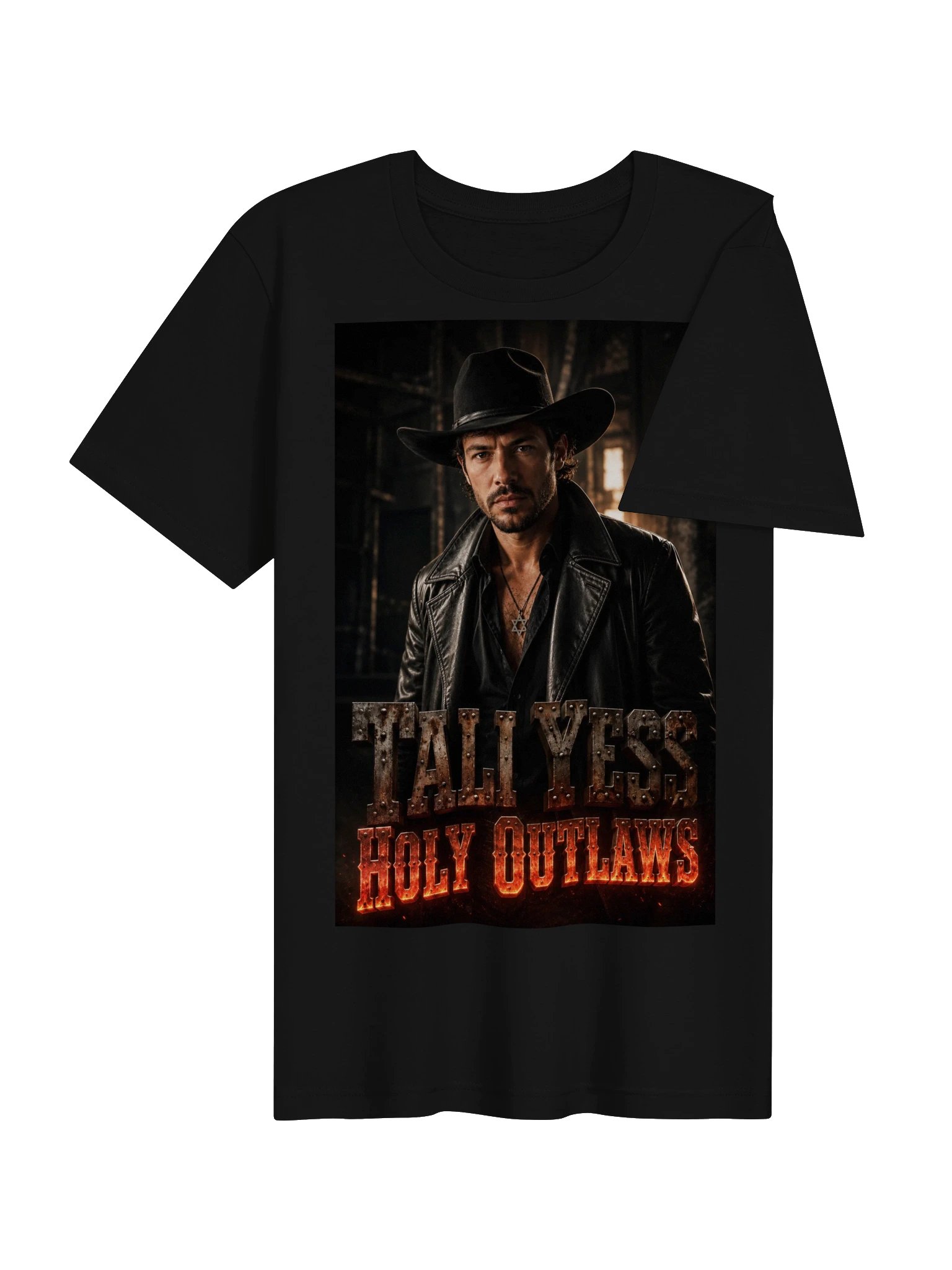 Tali Yess Holy Outlaws — Pose 1 Black T-Shirt product image (4)
