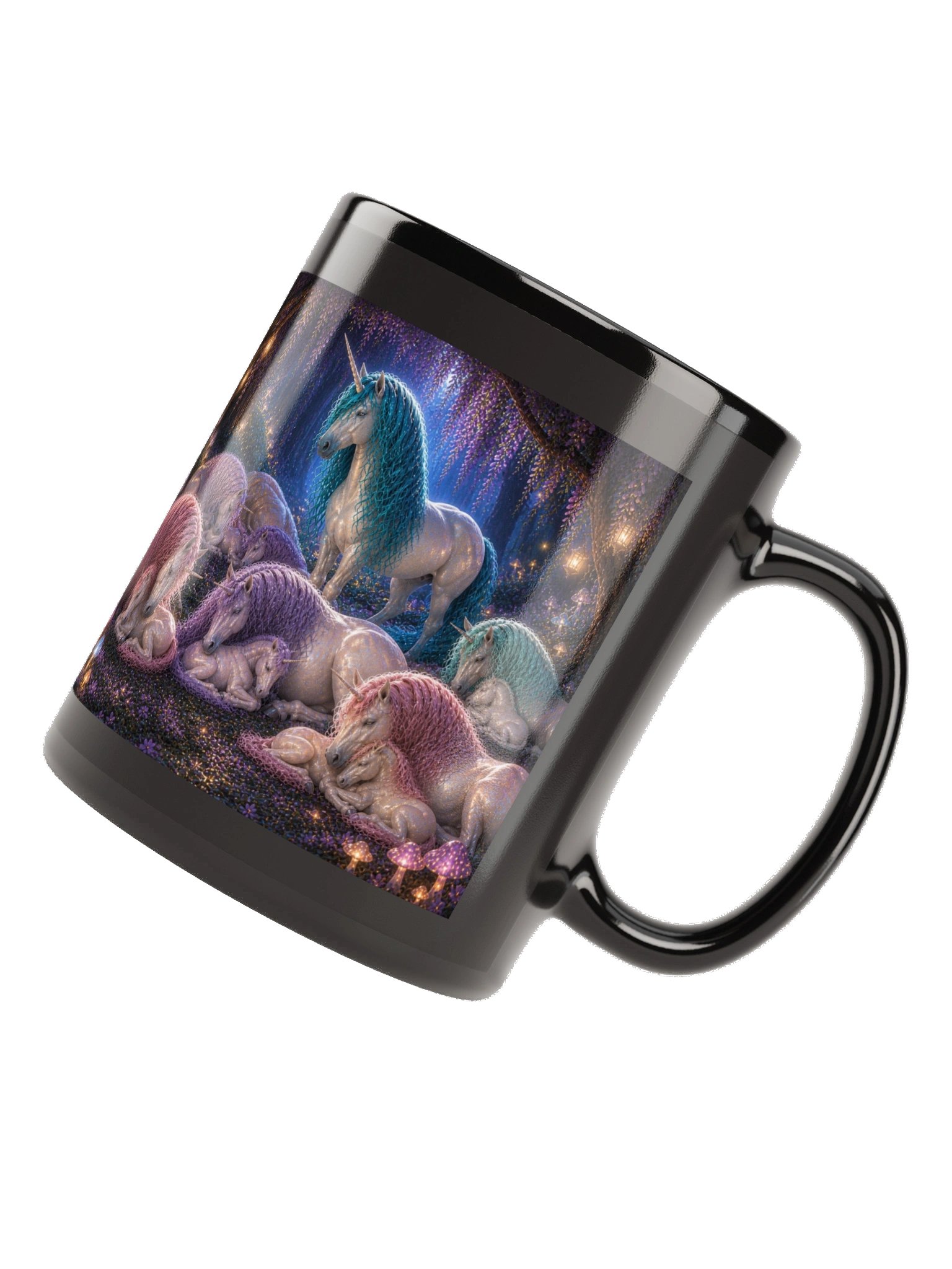 Sleeping Unicorns Black Glossy Mug product image (12)