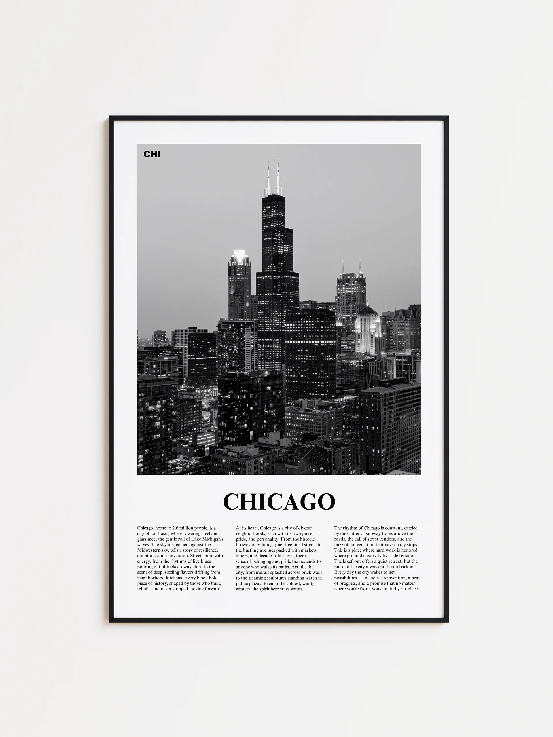 Chicago 04 Newspaper Poster | Framed product image (1)