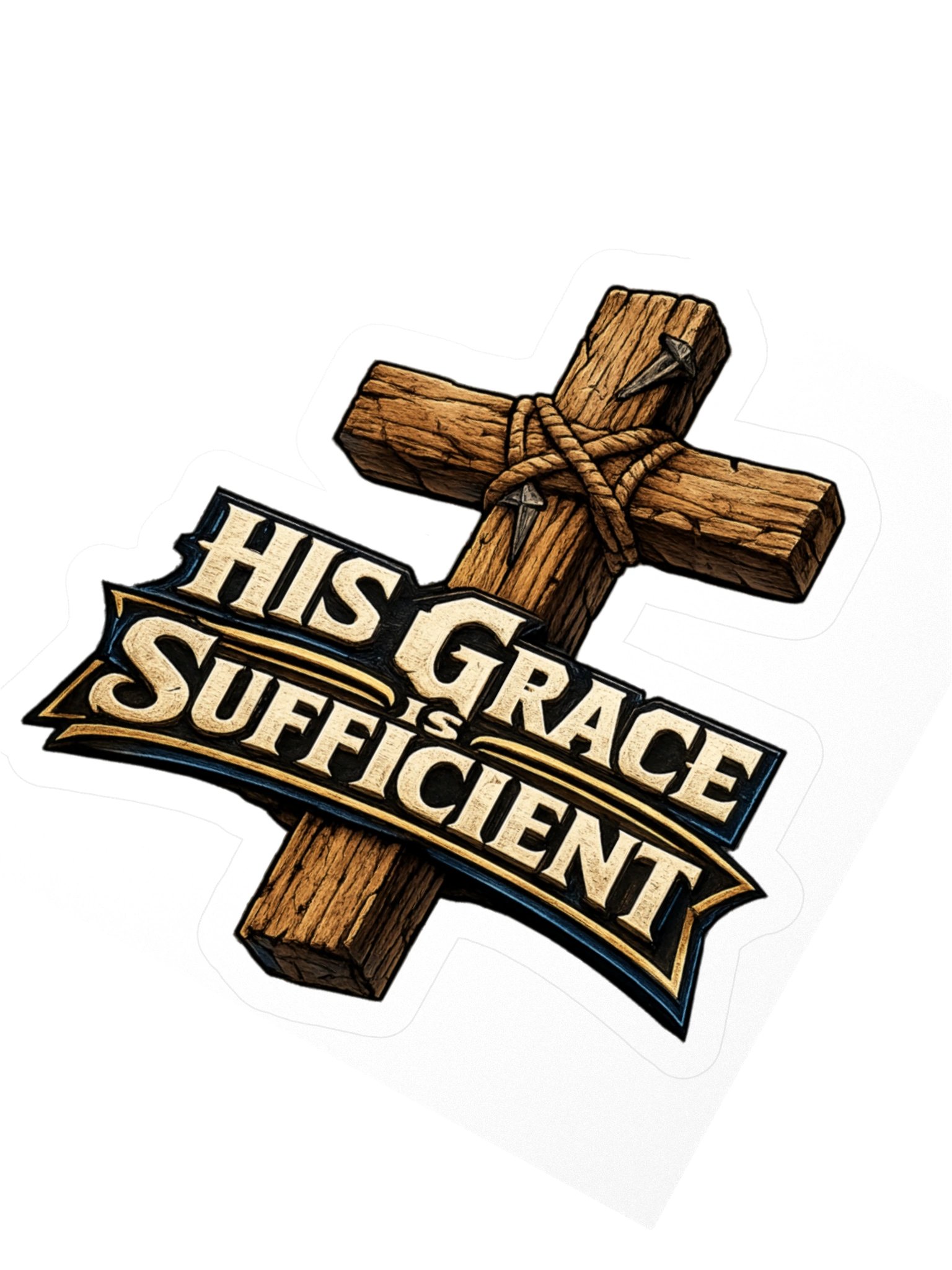 His Grace Is Sufficient Cross Sticker product image (2)