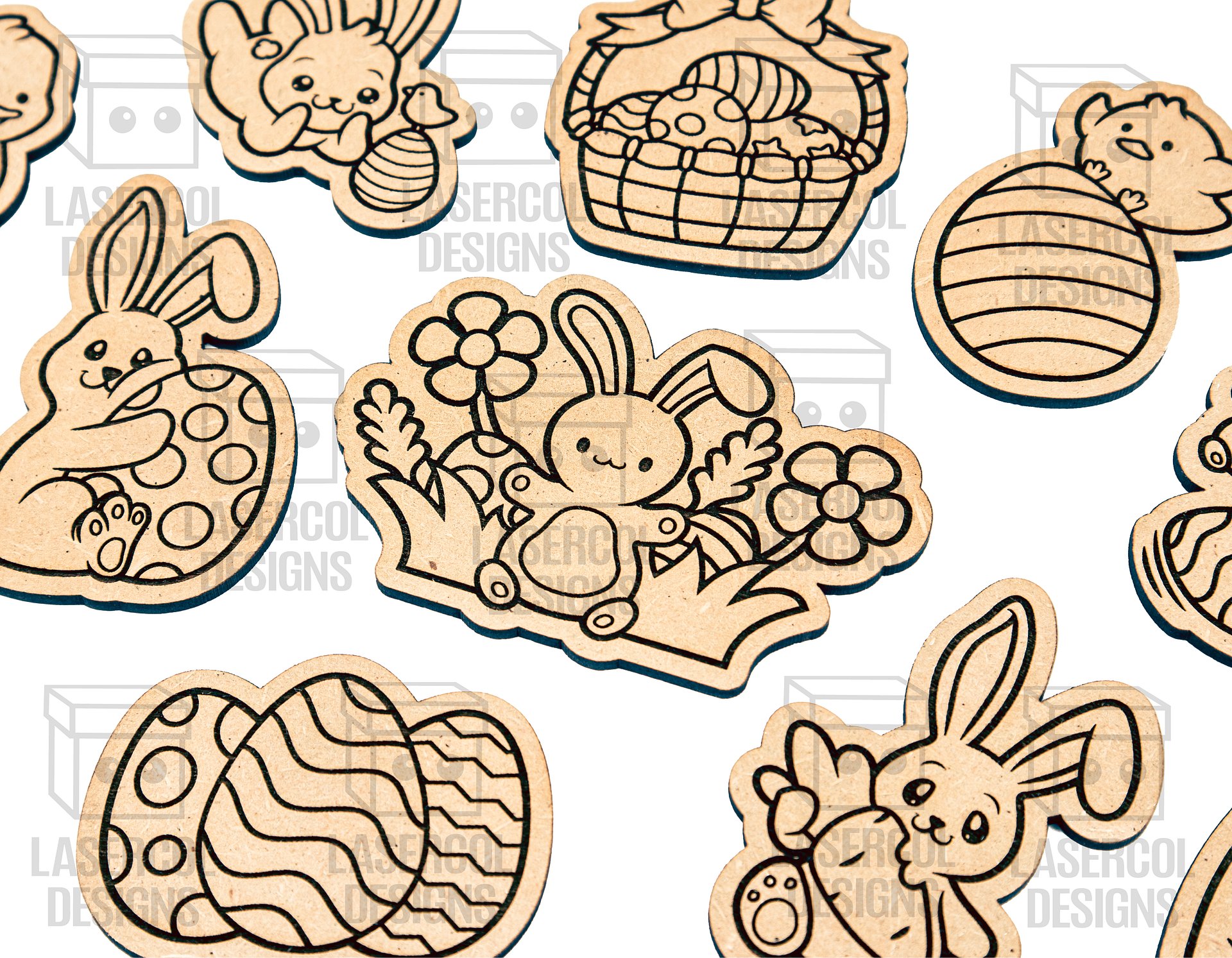 Easter Bunny Paint Kit DIY Cut Outs Set 1 - Laser Cut Files product image (7)