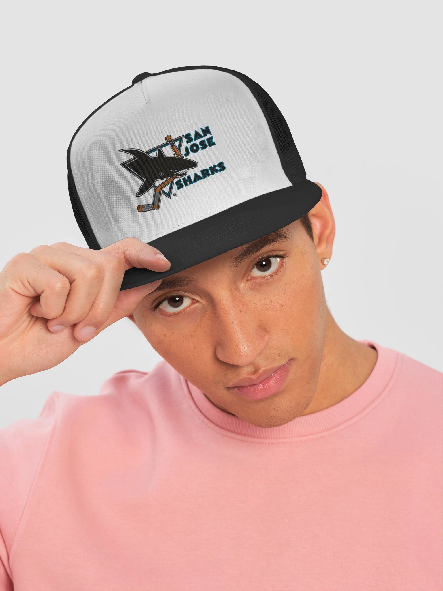 San Jose Sharks Vintage Logo Trucker Cap product image (7)
