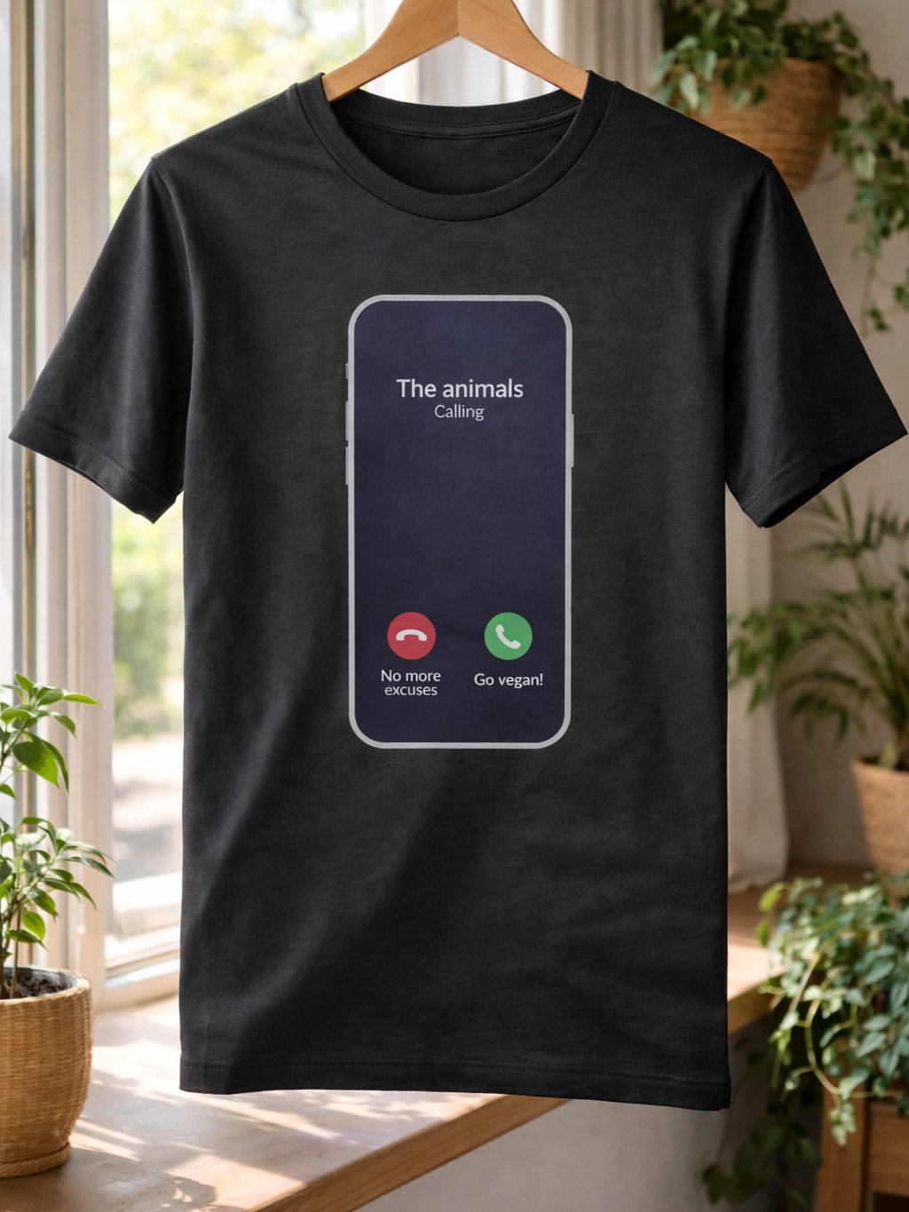 “The Animals Calling - Go Vegan” Unisex Black T-Shirt product image (1)