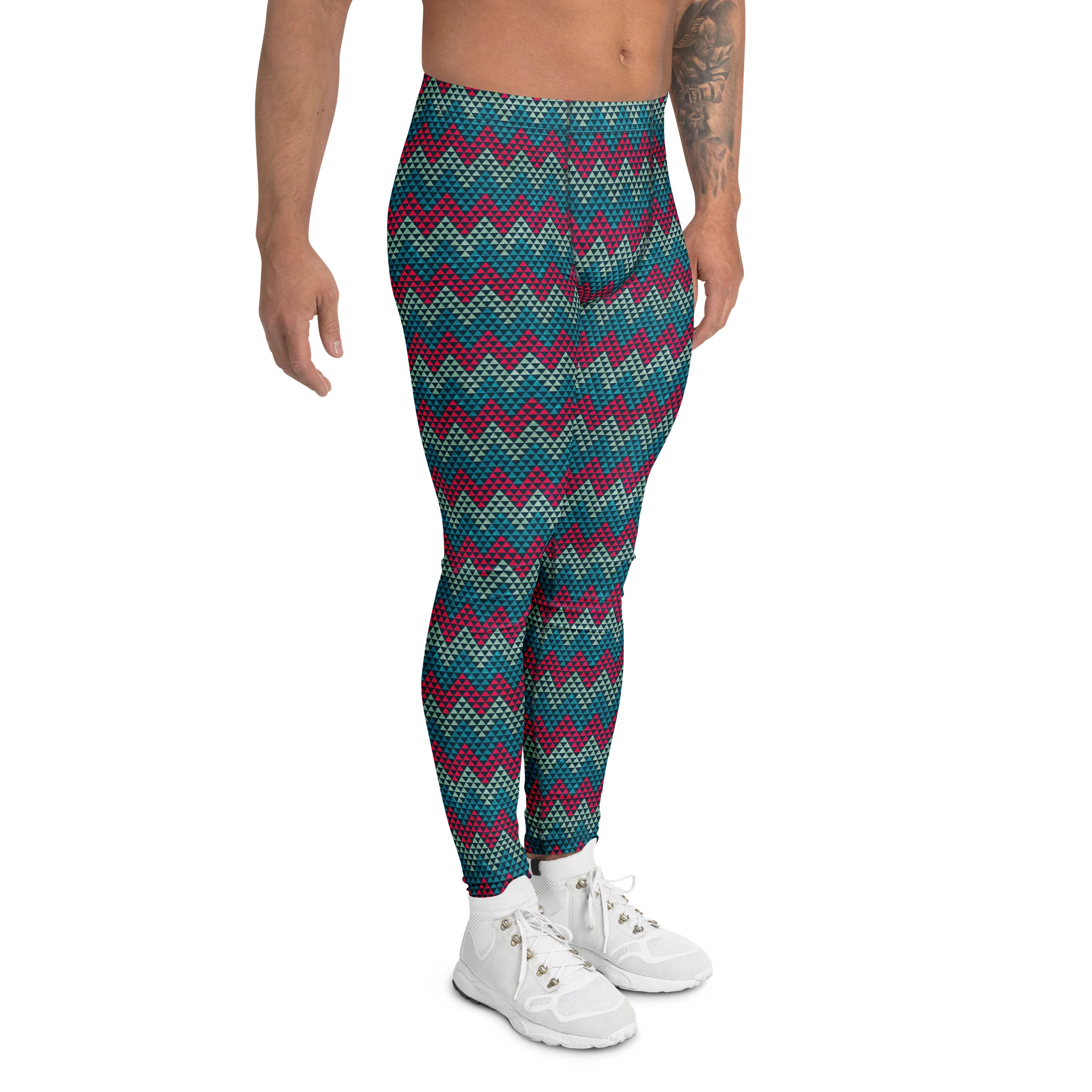 Colorful Zigzag Triangle Pattern Men's Leggings product image (3)