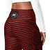 Red and Blaque Stripped Kat Skull Flares