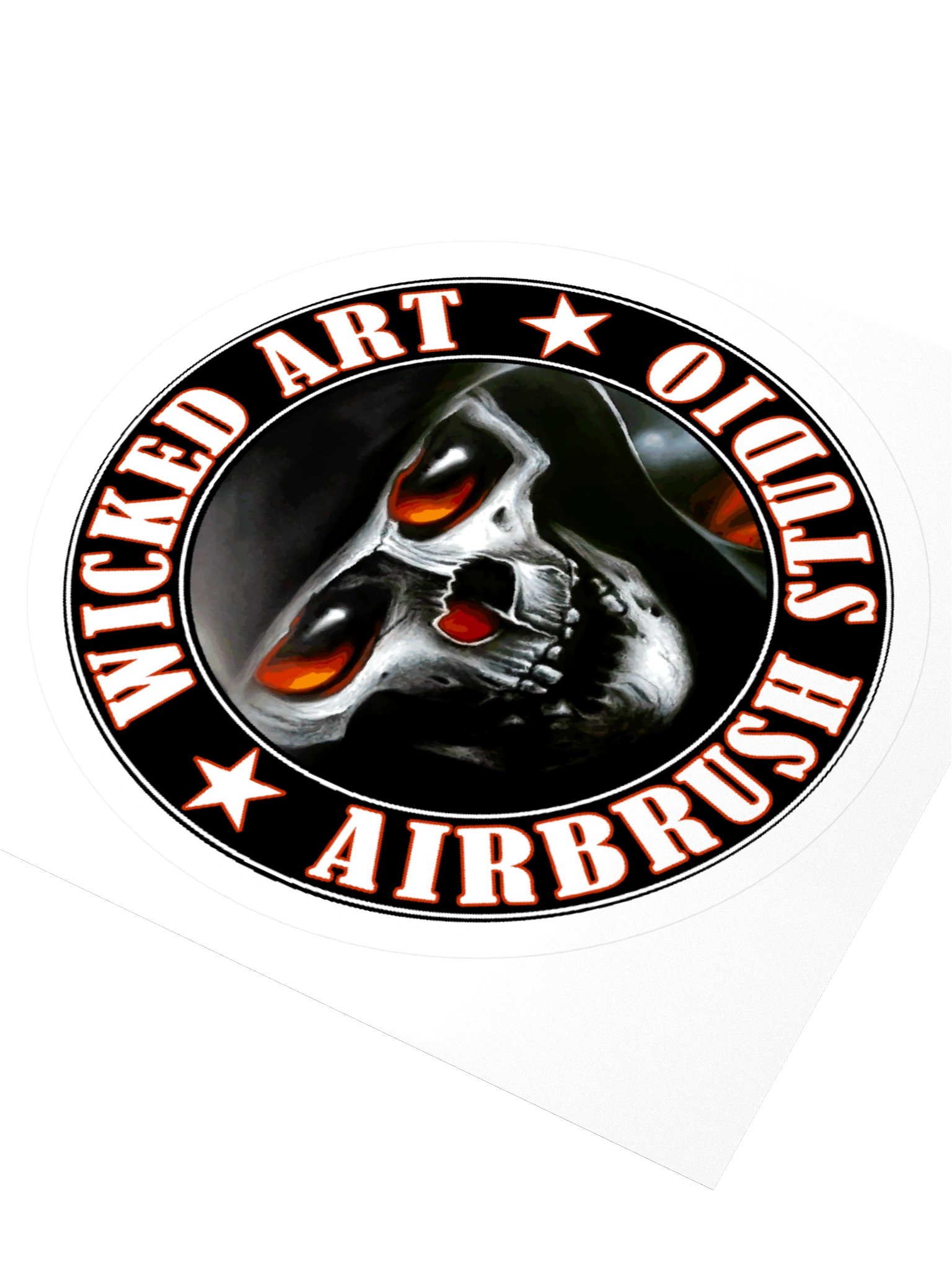 Wicked Art Skull Emblem Vinyl Sticker product image (8)