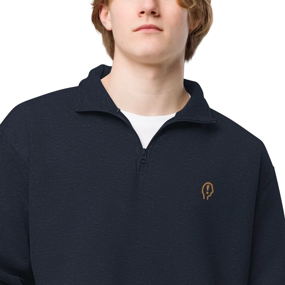 EXCLAIMING MENTALLY (brass) embroidered quarter zip product image (10)