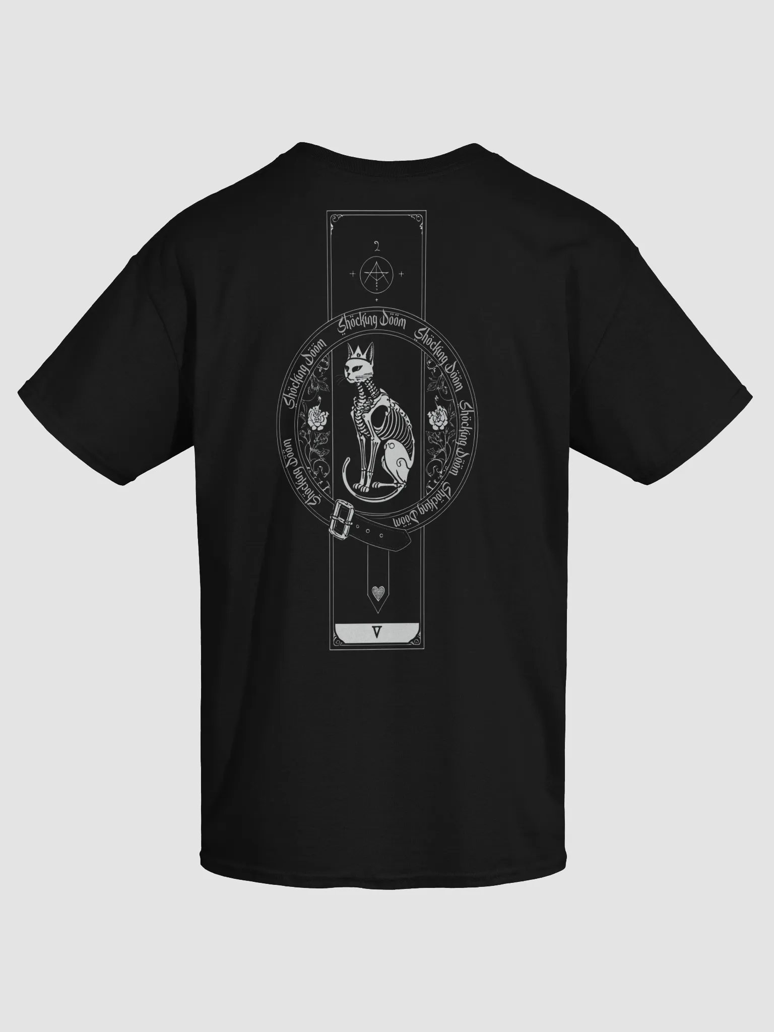 Catacomb King – Skeleton Cat Graphic T-Shirt | Occult Gothic Streetwear | Unisex Cotton Tee product image (4)