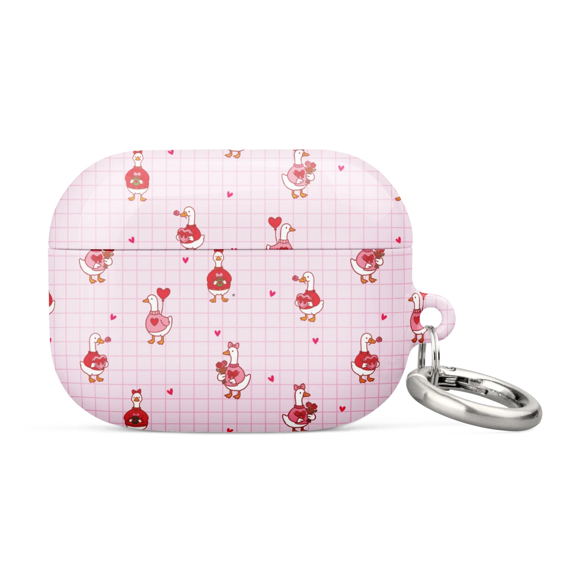 Pink coquette Valentine Goose AirPods® Pro Gen 1 and 2 Gen 1 and 2, Gen 3 Cases. product image (1)