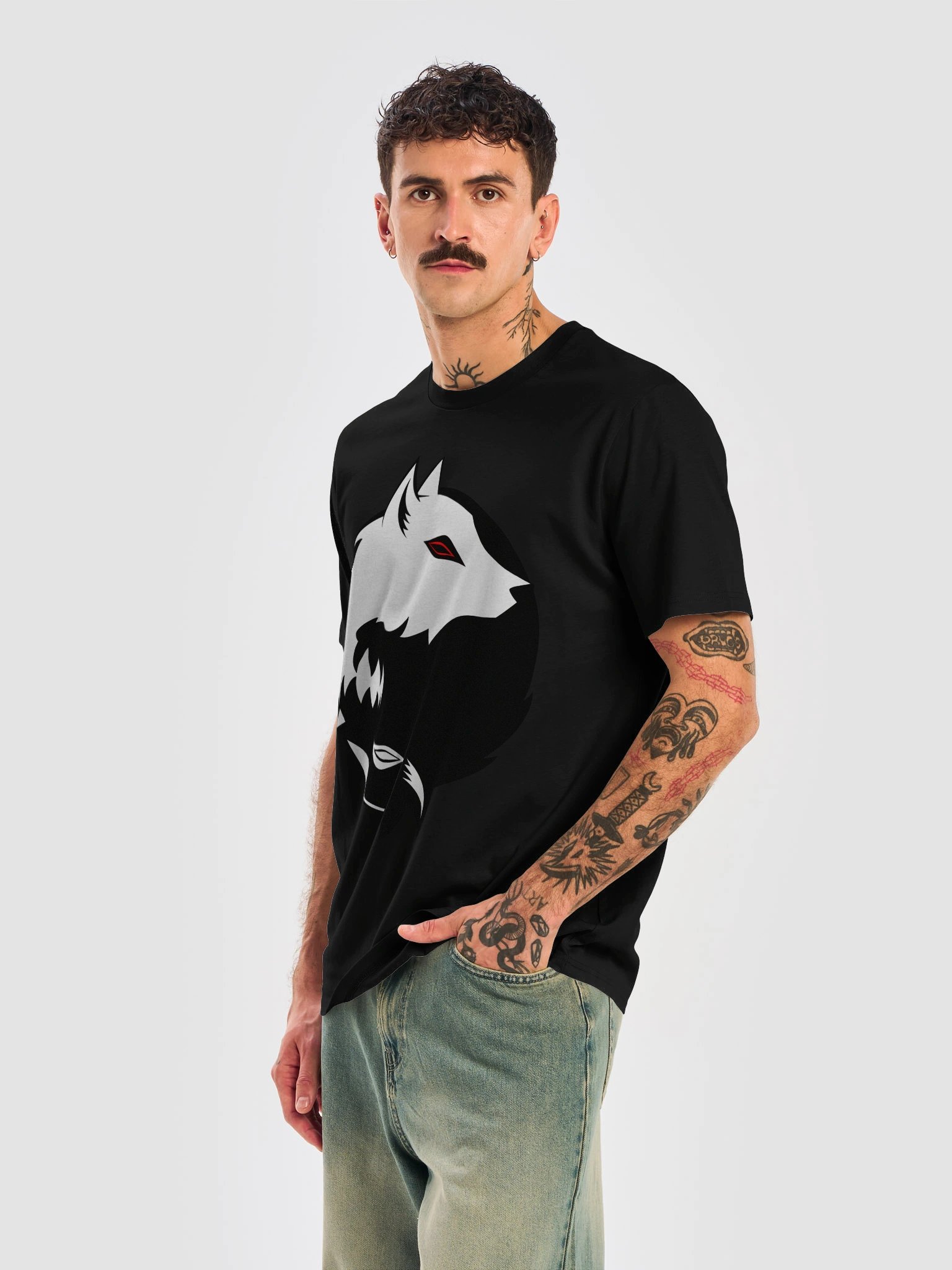 YingYang Wolf T-Shirt product image (6)