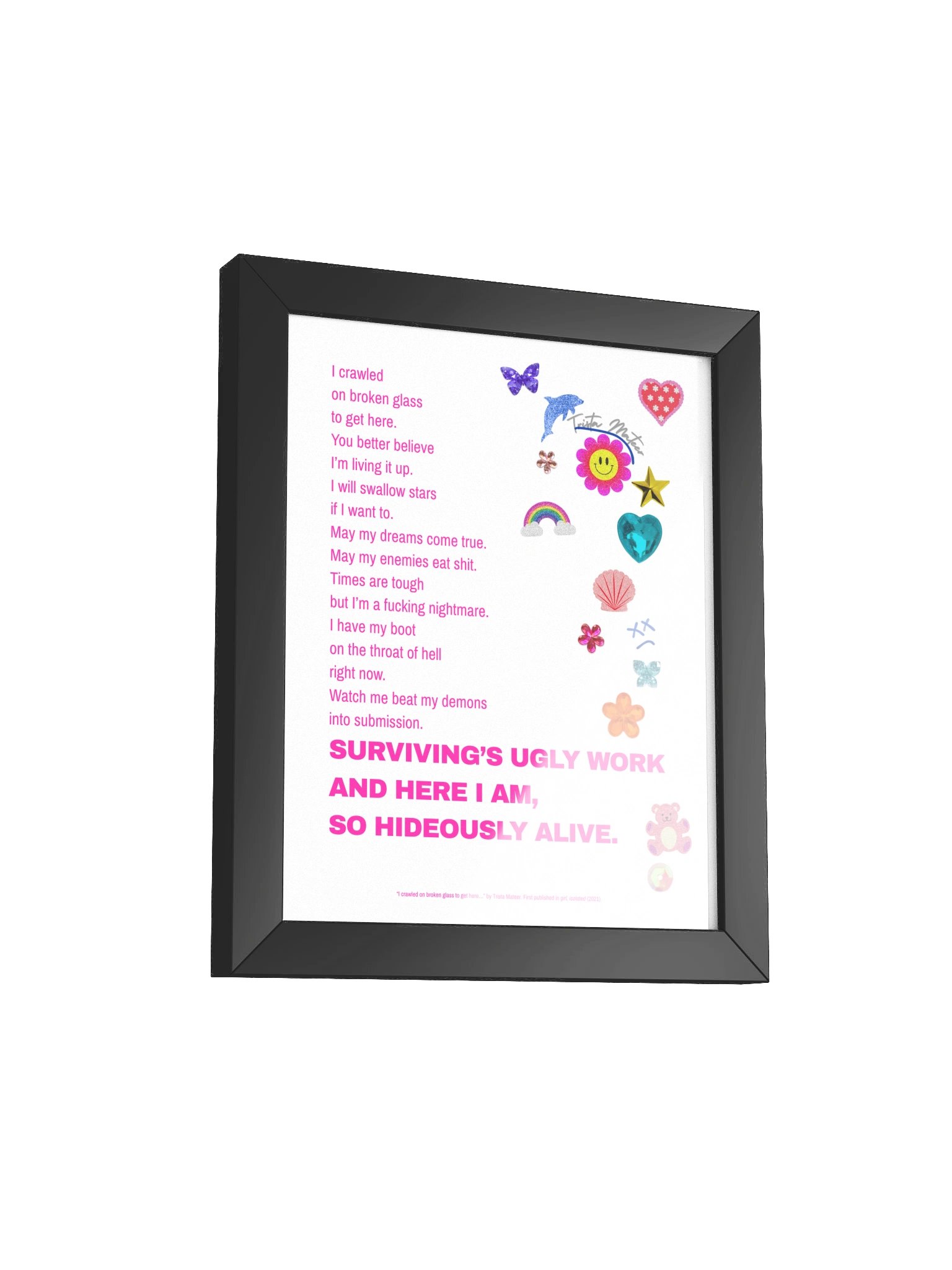 Framed Hideously Alive Print in Pop Pink product image (2)