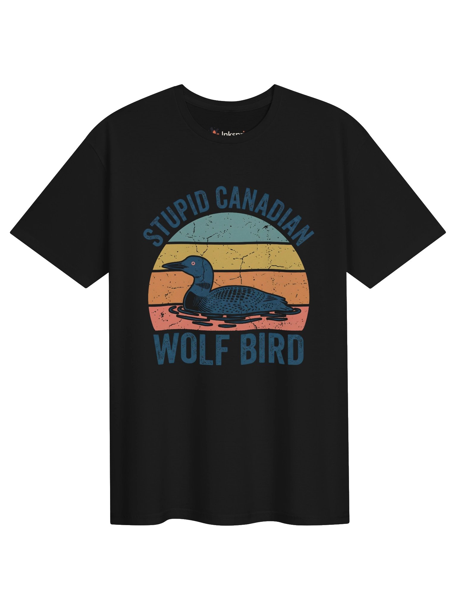 Stupid Canadian Wolf Bird Retro Tee product image (6)