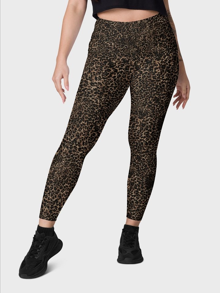 Leggings with Pockets "Chic Dark Brown Leopard" Printed product image (2)