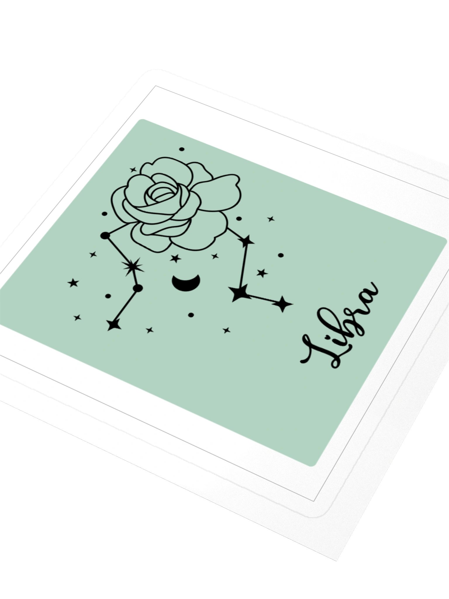 Libra Zodiac Sticker — Celestial Rose & Scales Design product image (3)