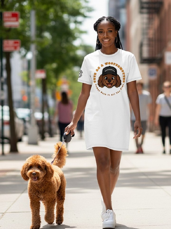 Cute As A WooferMutter™ Brown Poodle T-shirt Dress product image (1)