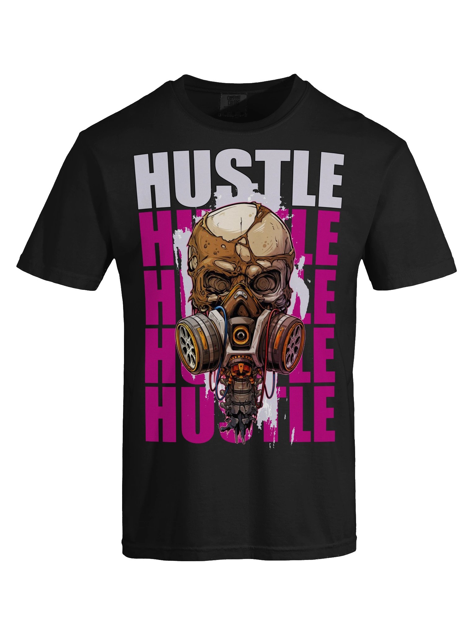 HUSTLE Gas Mask Skull Unisex T-Shirt product image (5)