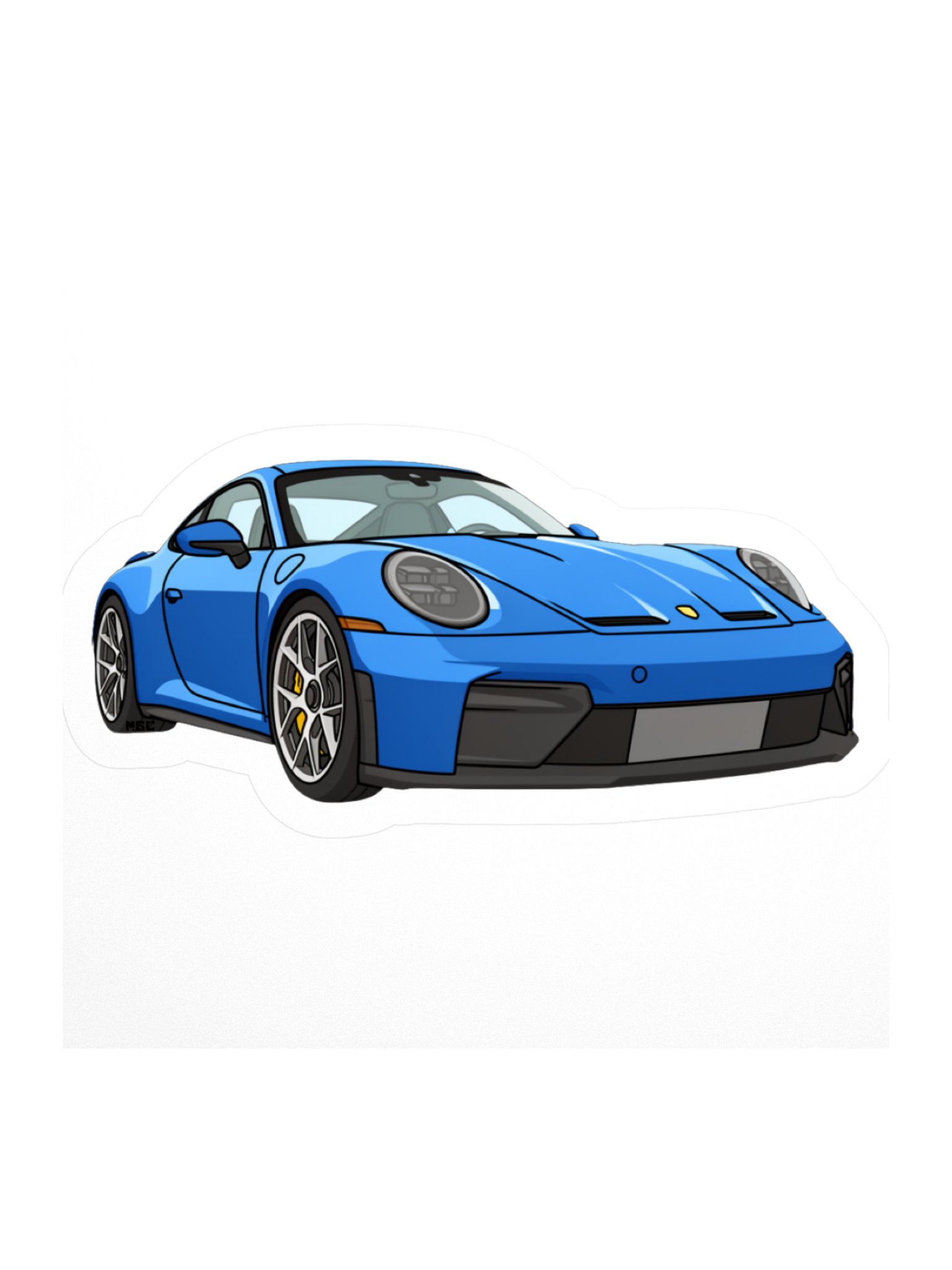 Shark Blue Porsche 911 GT3 Touring Sticker (Retro, Sketch, Silhouette) product image (3)