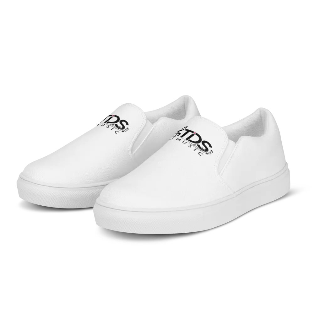 Exclusive TDS Music Design Men's White Canvas Slip-On Shoes - Handmade for Comfort and Style product image (6)