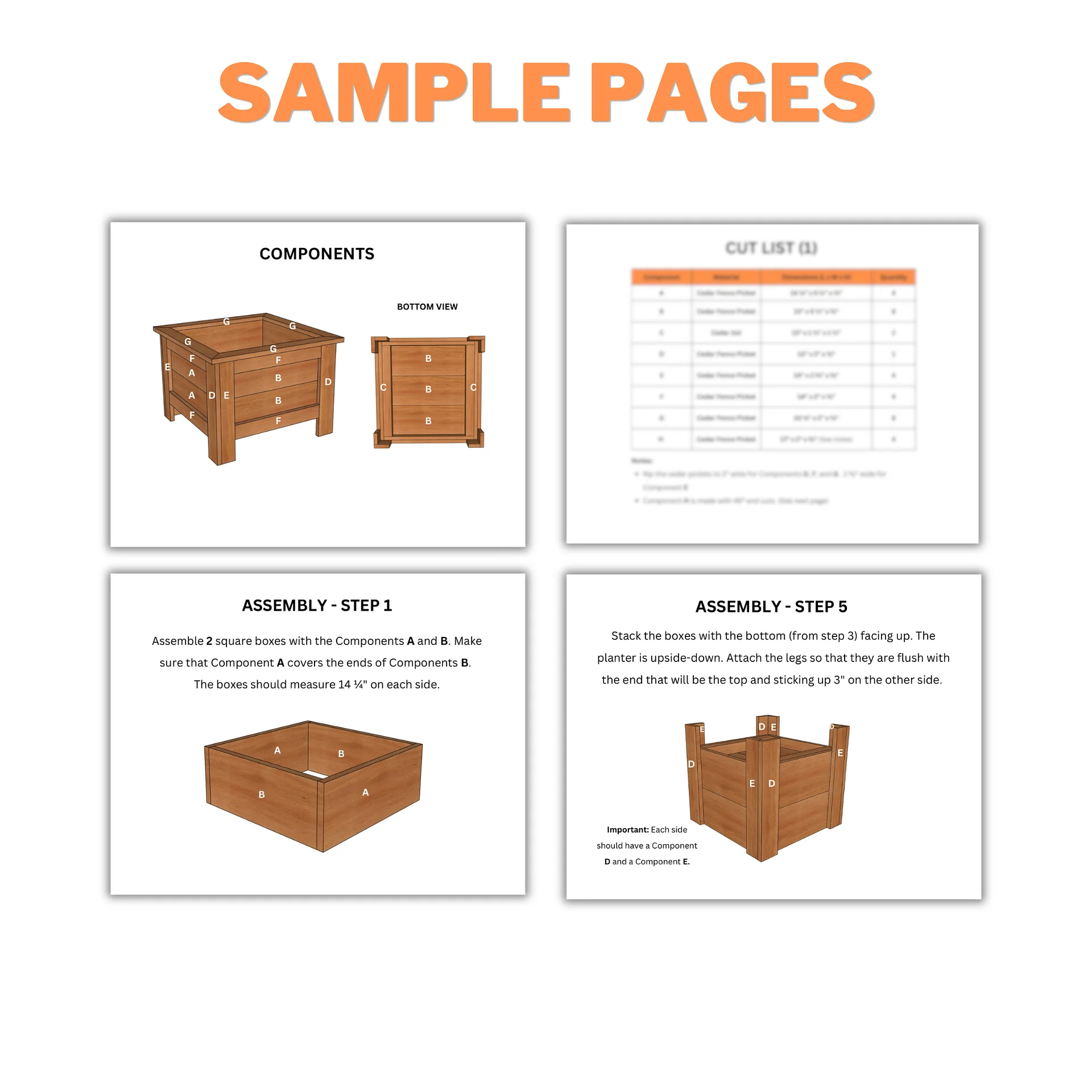 19" Cedar Planter Plans (PDF) product image (5)