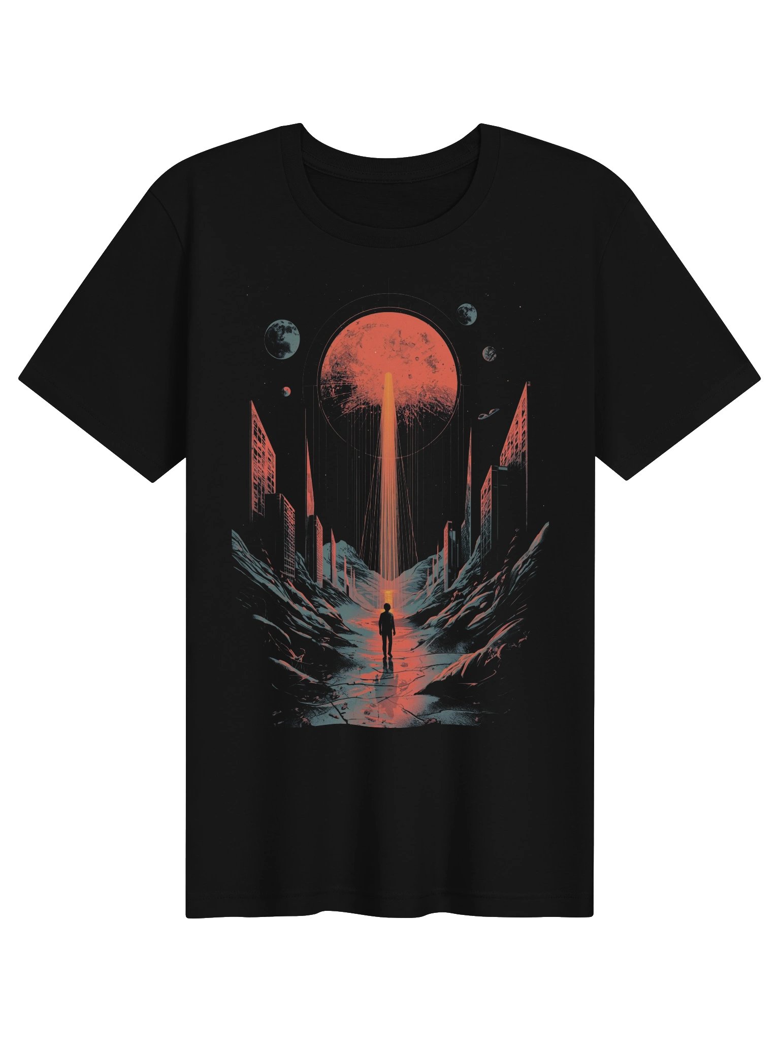 Retro Futurist Cosmic City Lightweight T-Shirt product image (1)