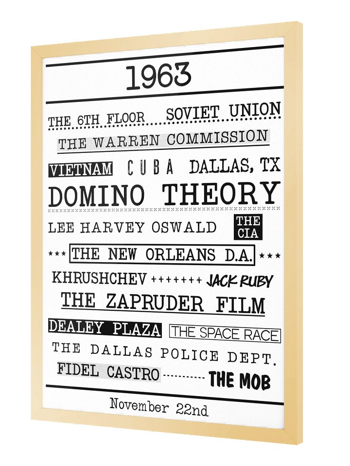 JFK Conspiracy Theory Wood Framed Matte Poster product image (2)