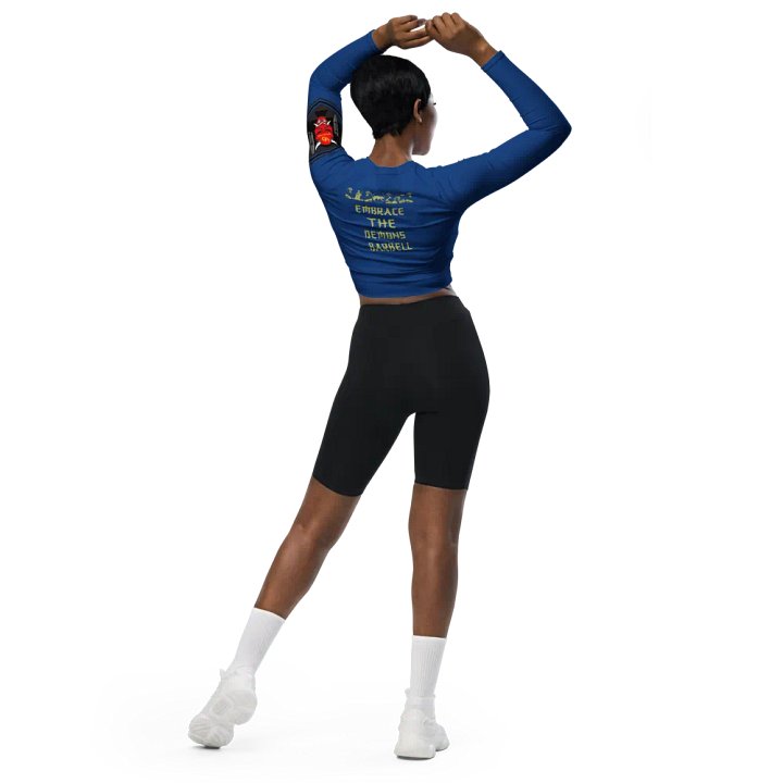 women oni crop top long sleeve (BLUE) product image (2)