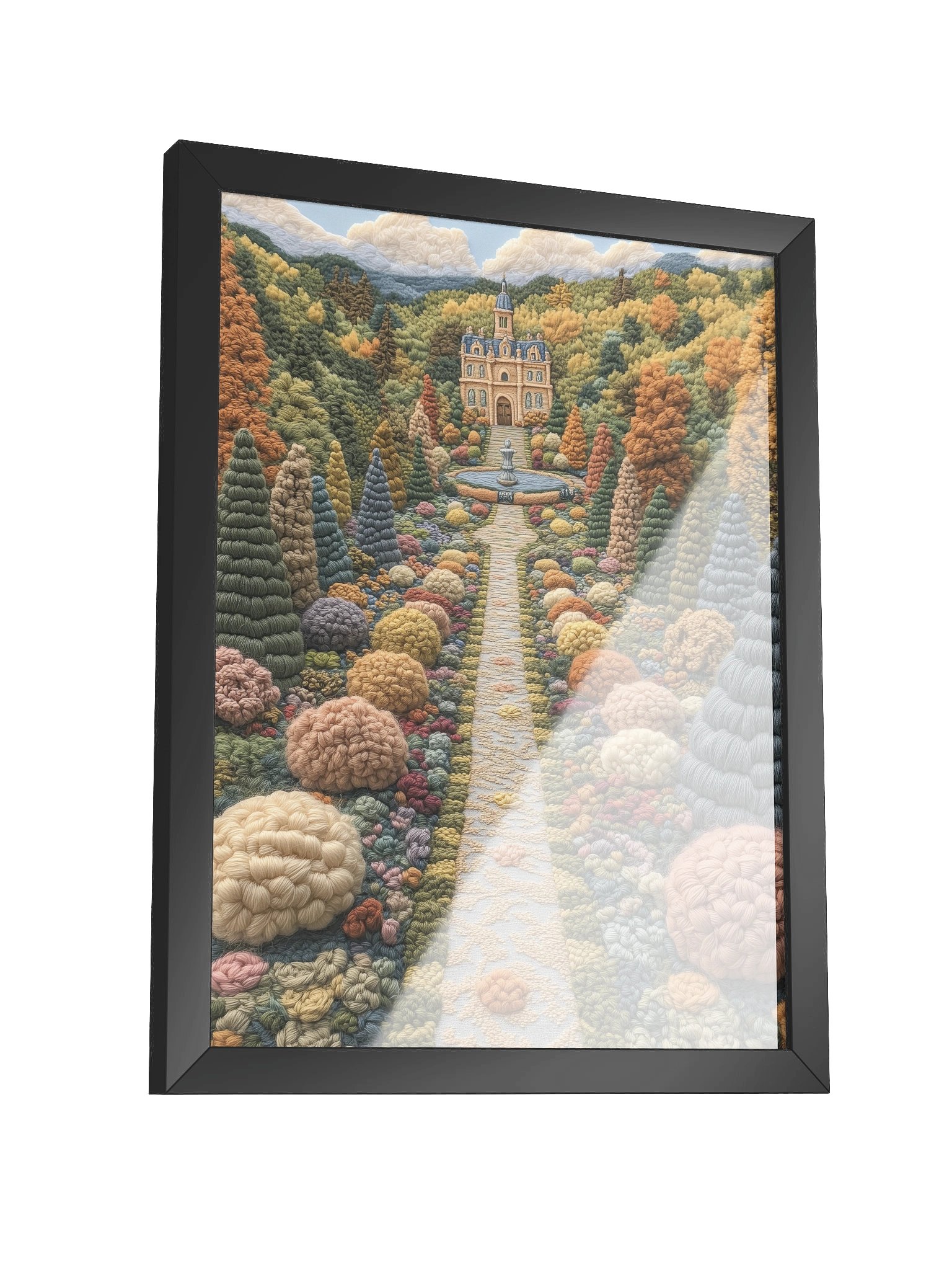 Another Walk Through the French Garden | Embroidery-Style Wall Art — Framed Print product image (19)