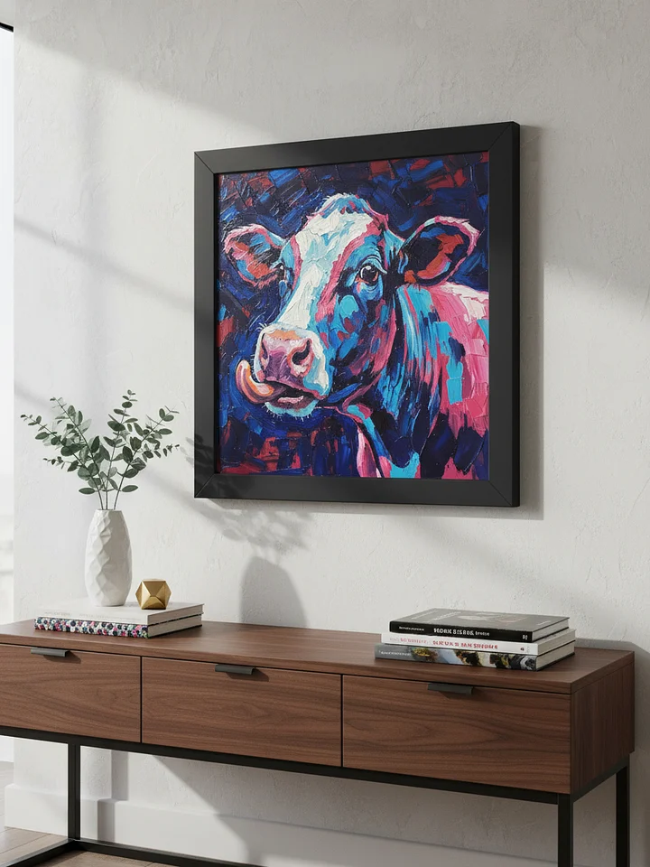 Impressionist Cow Wall Art, Colorful Modern Farmhouse Print product image (1)