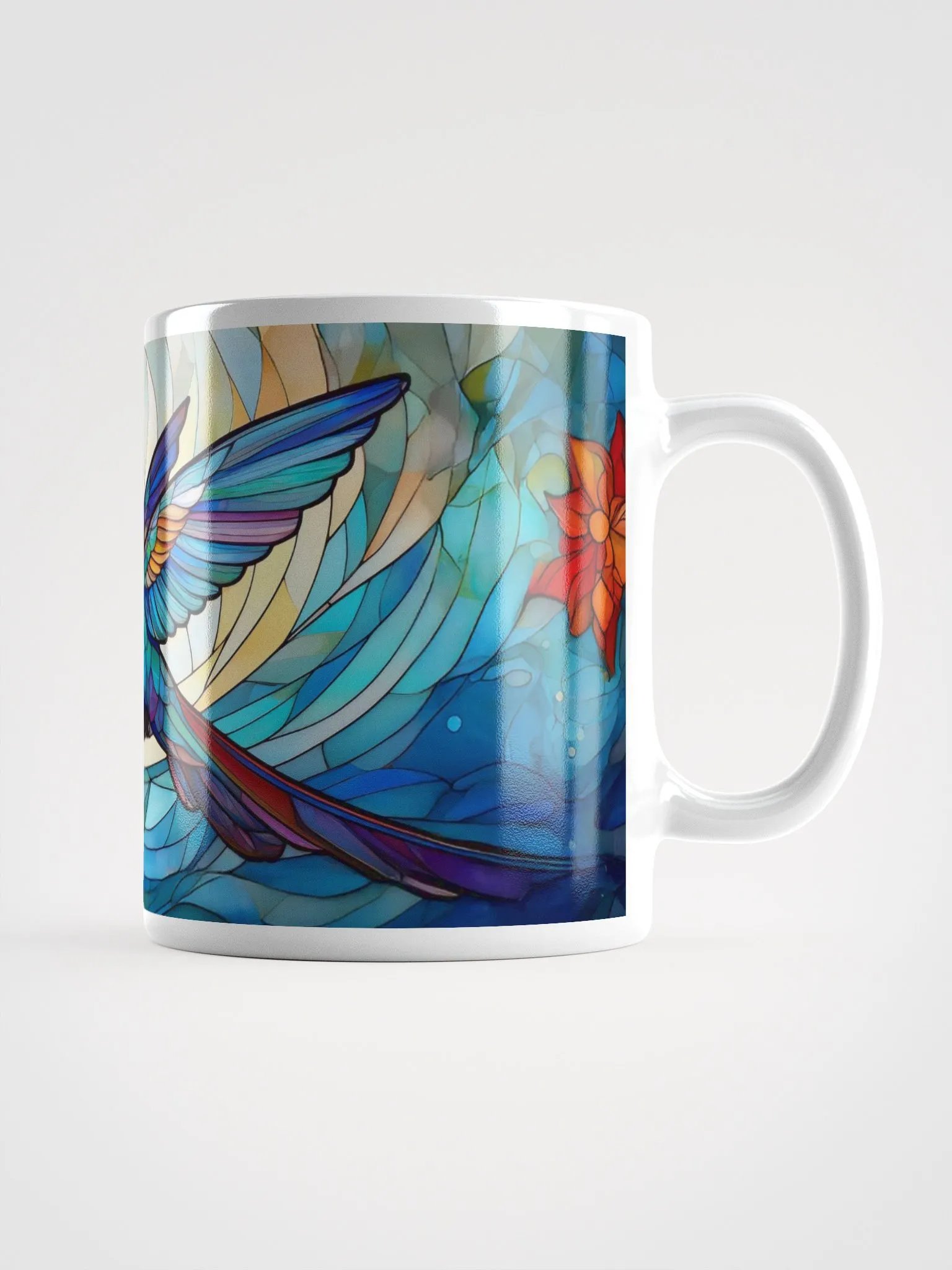 Hummingbird Mug Stained Glass Floral product image (7)