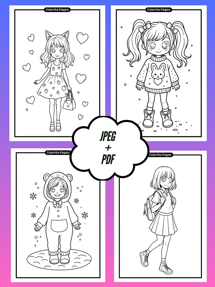 Cute Girls - Coloring Pages product image (2)