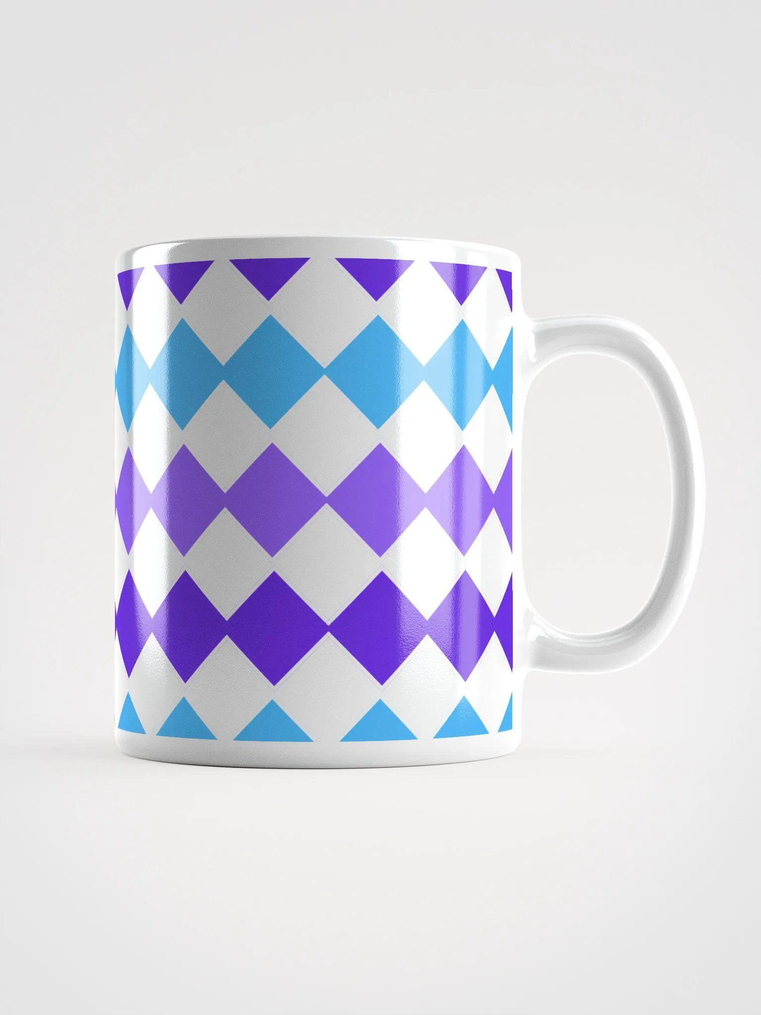 Blue And Purple Diamond Patten White Mug product image (2)