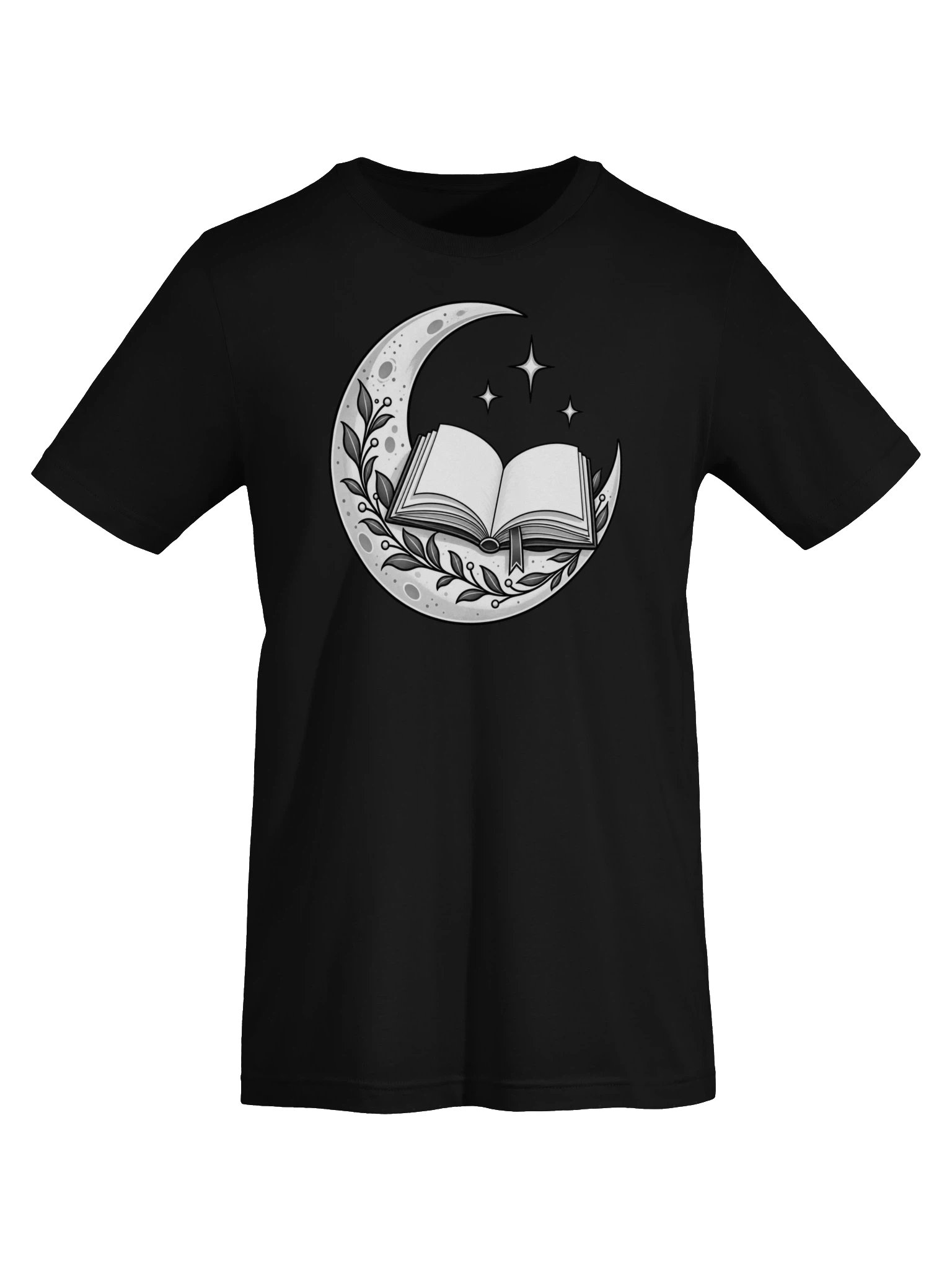 Moonlit Pages Black and White T-Shirt product image (4)