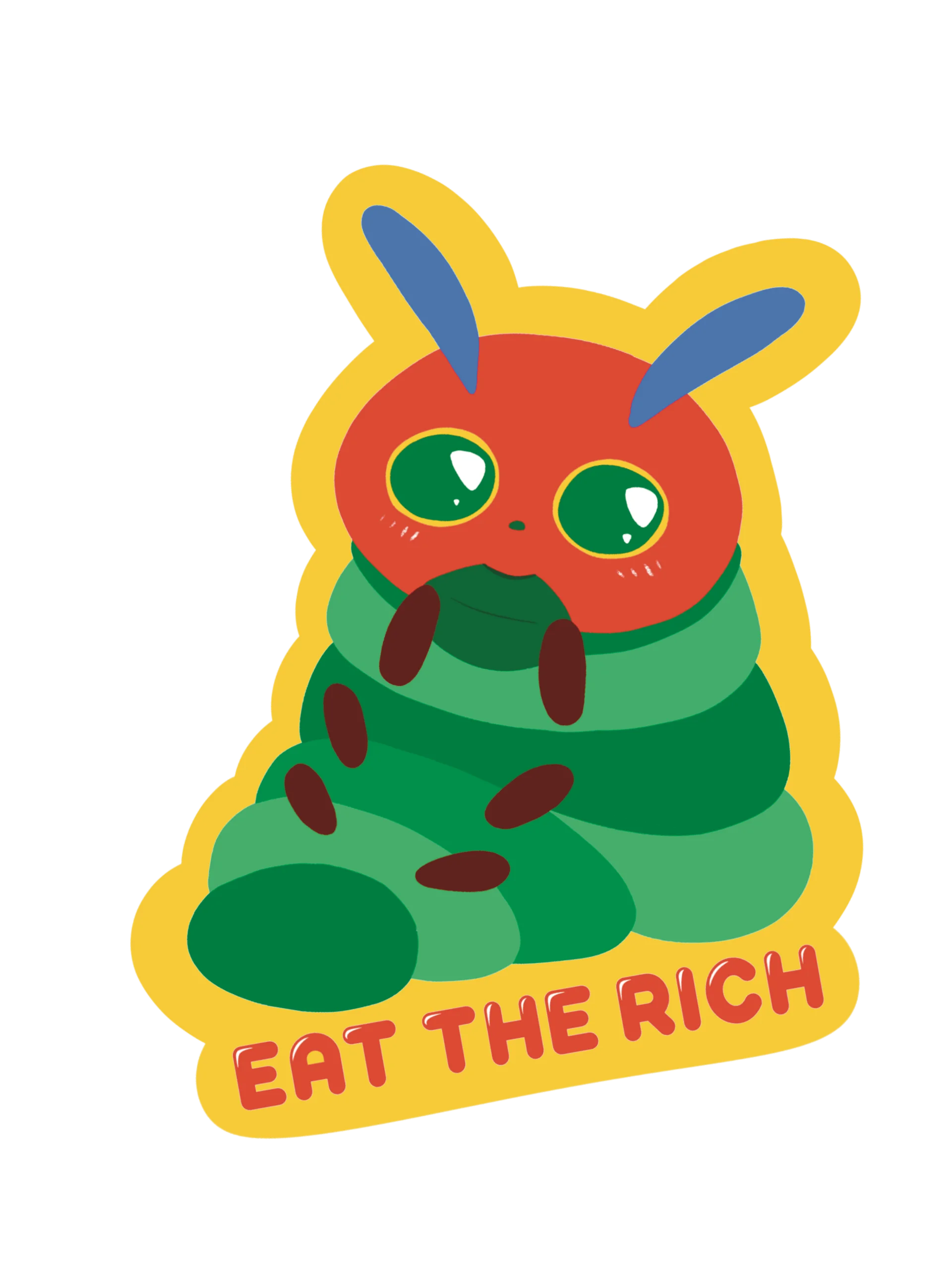 Eat The Rich Caterpillar Sticker product image (1)