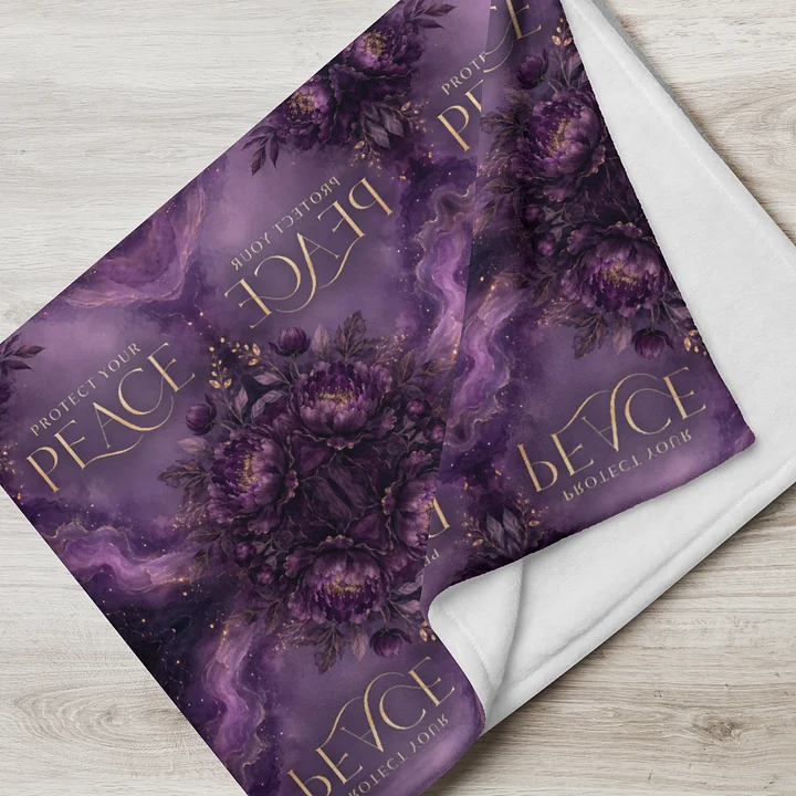 Protect Your Peace Purple Floral Throw Blanket product image (1)