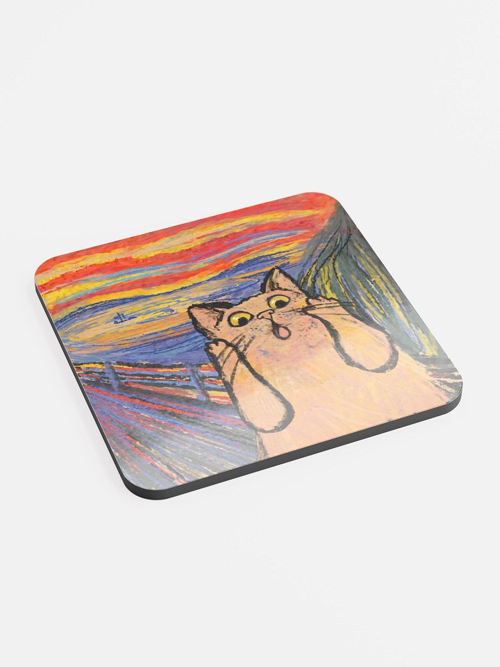 Scream Cat Painting Coaster product image (2)